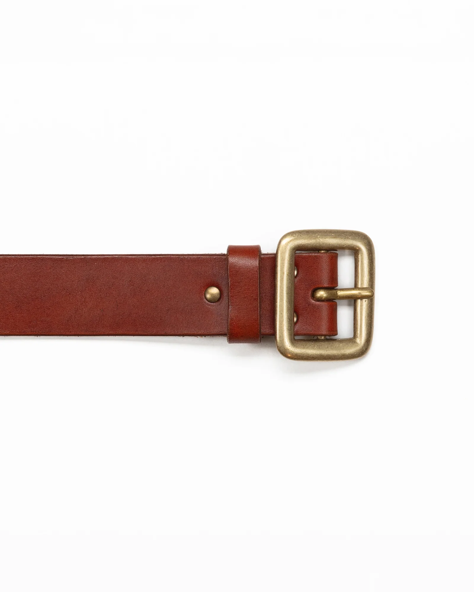 Aged Cognac Belt with Brass Buckle - Image 3