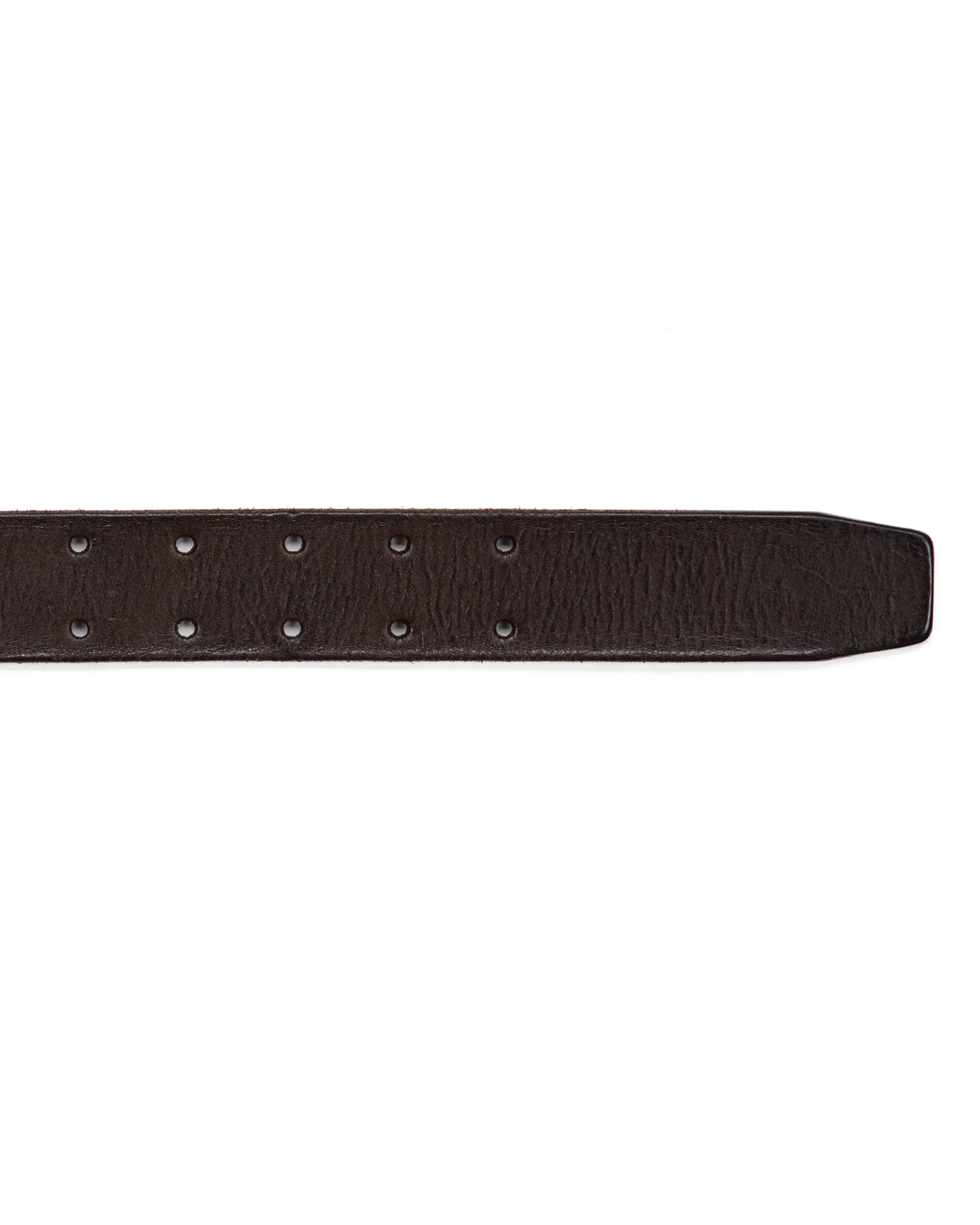 Aged Dark Brown Belt with Brass Double Buckle - Image 5