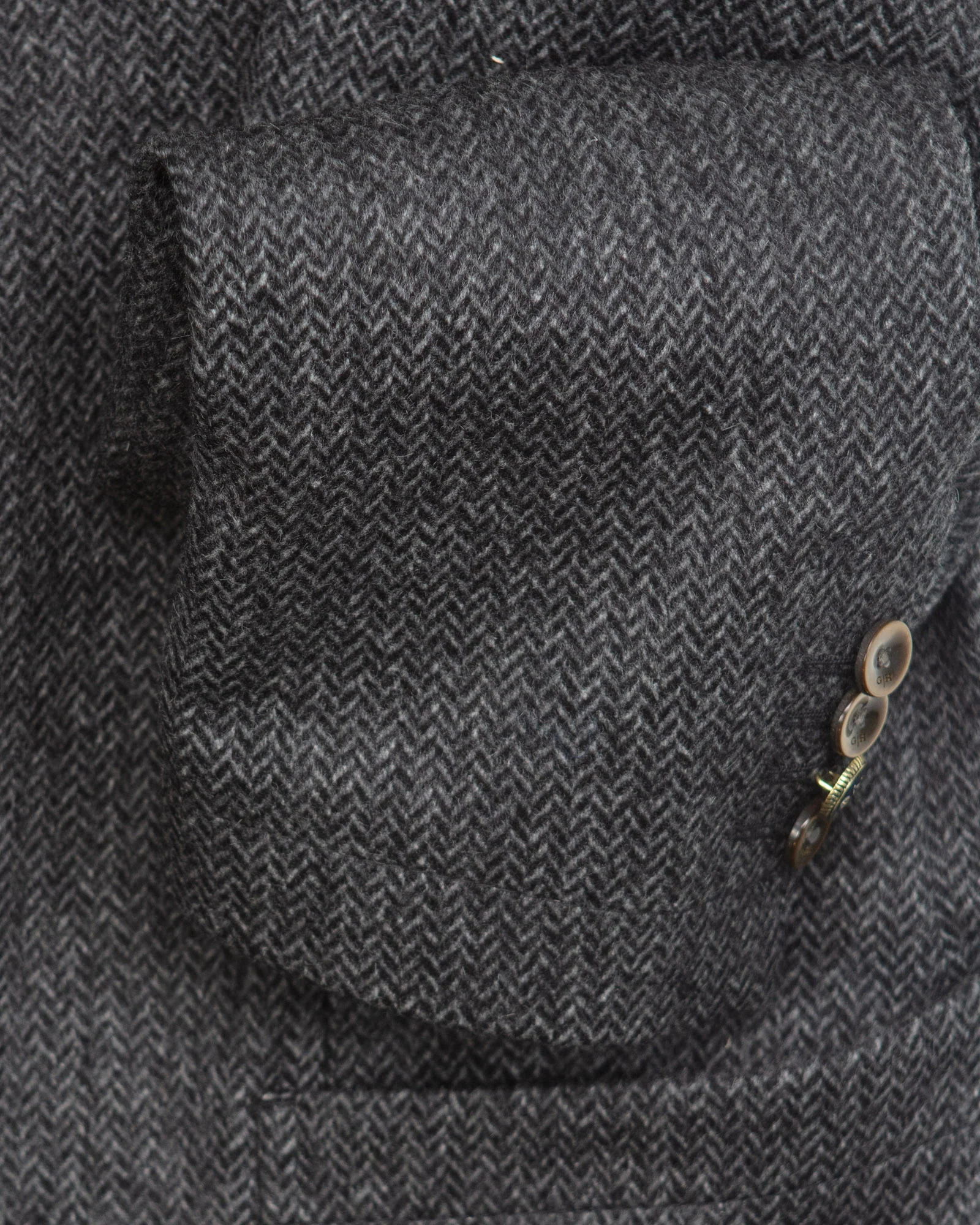 Blazer in Grey Herringbone Wool - Image 4