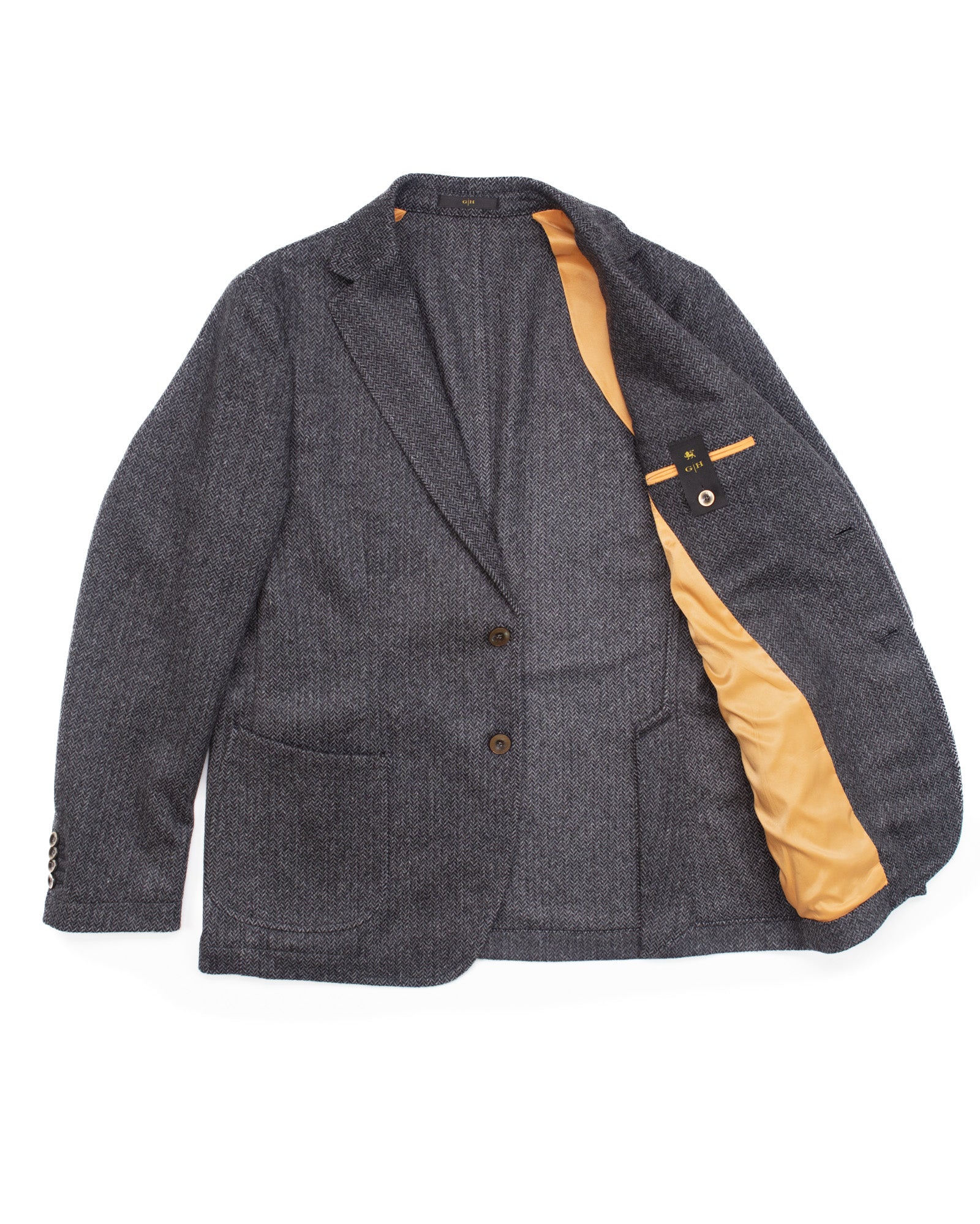 Blazer in Grey Herringbone Wool - Image 5