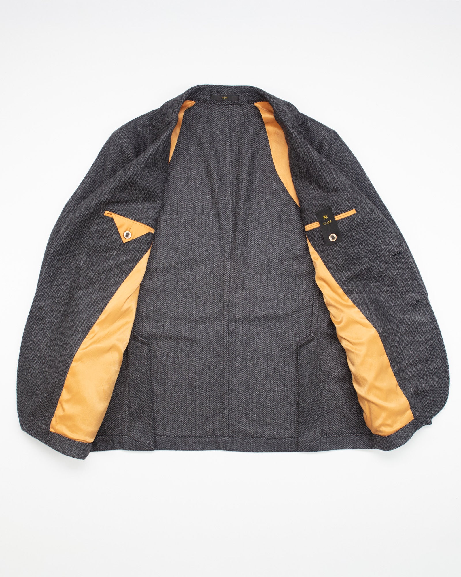 Blazer in Grey Herringbone Wool - Image 6