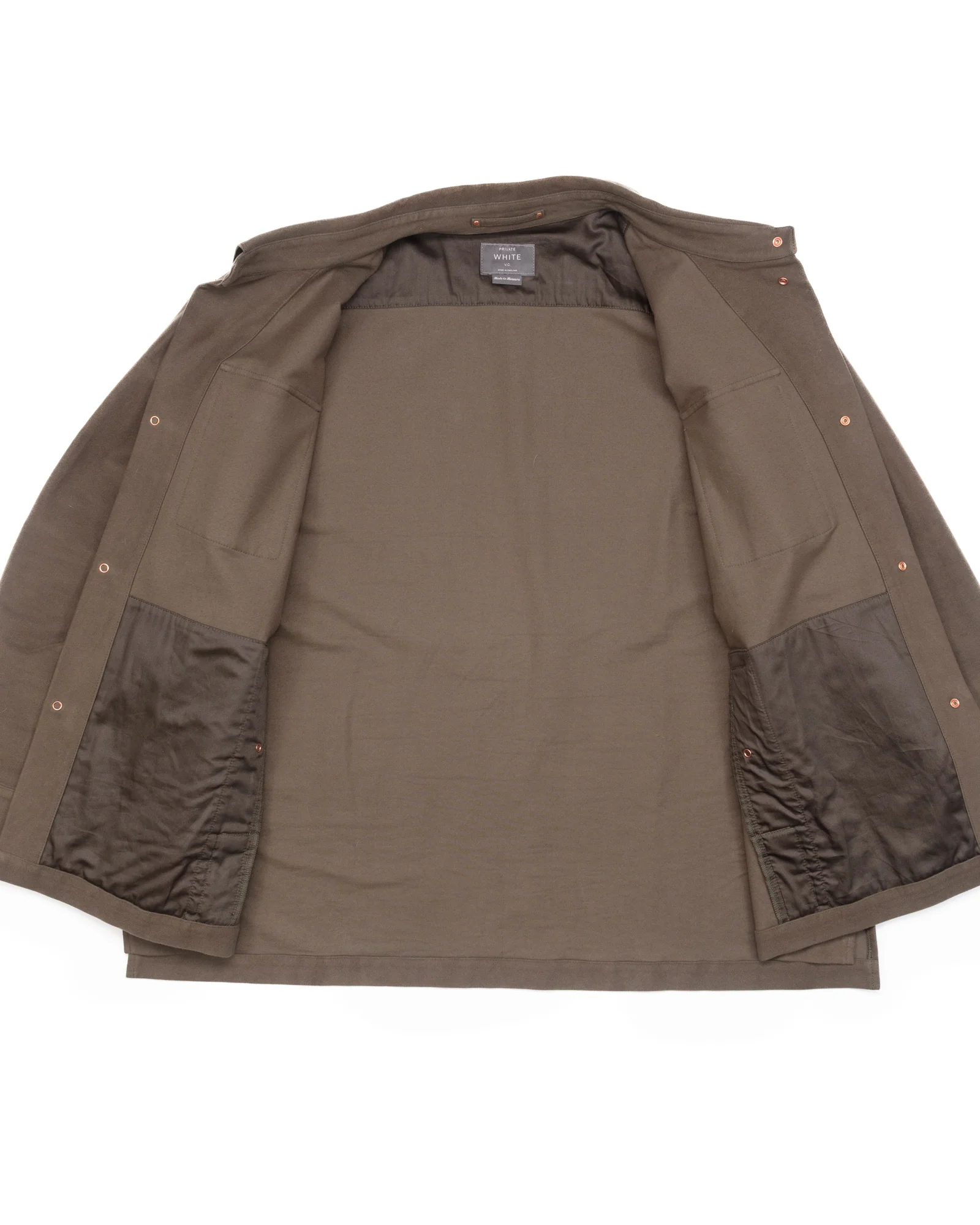 Buttoned Overshirt in Olive Grey Moleskin #1553 - Image 4