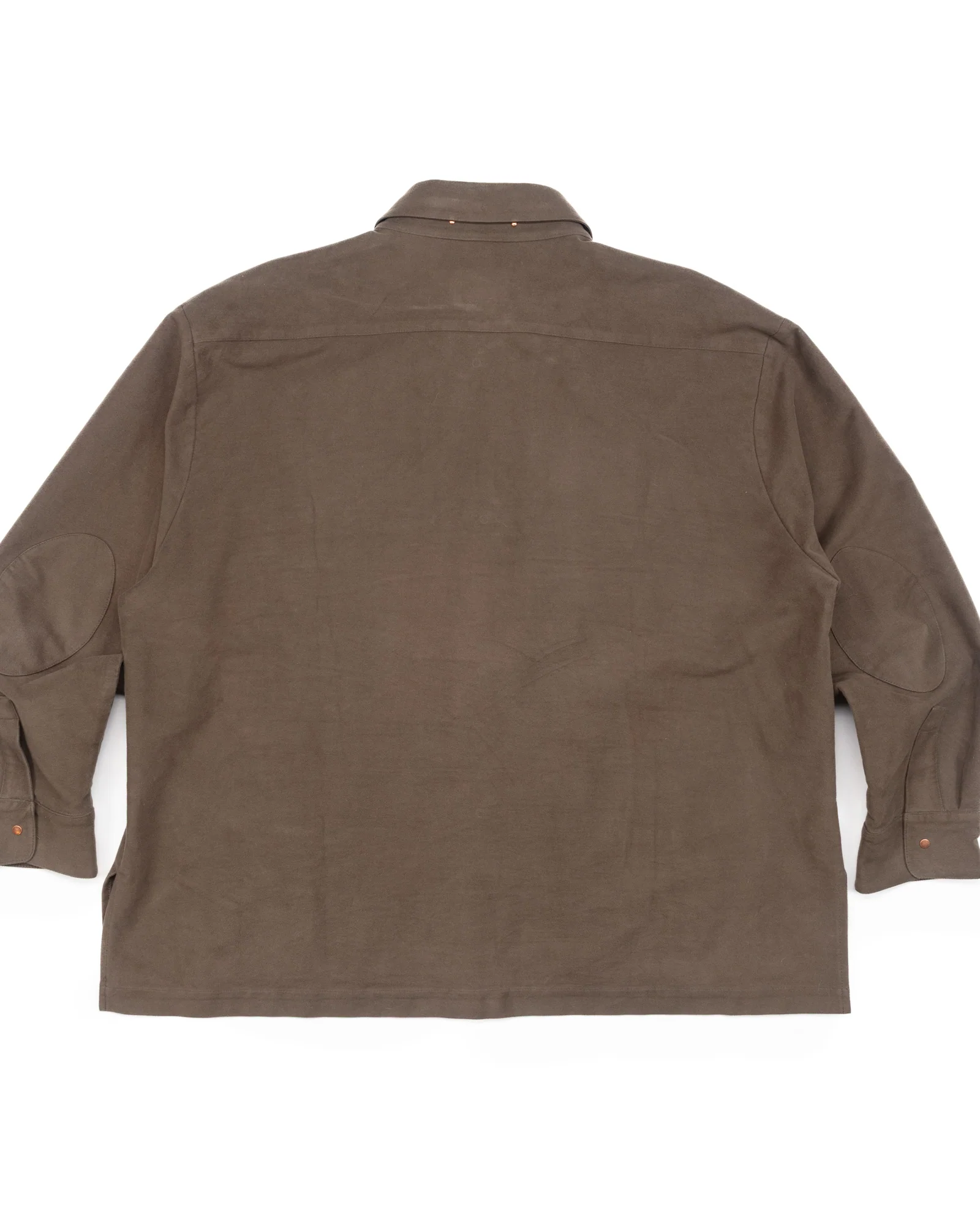 Buttoned Overshirt in Olive Grey Moleskin #1553 - Image 5