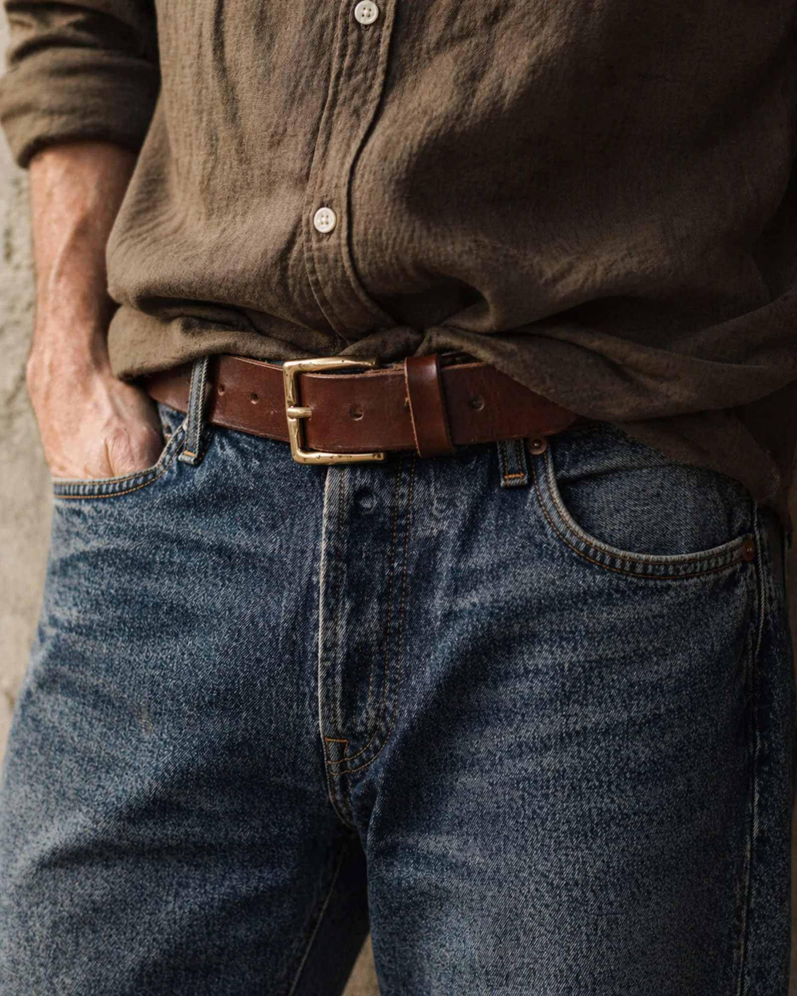 Classic Belt In Deep Brown - Image 2
