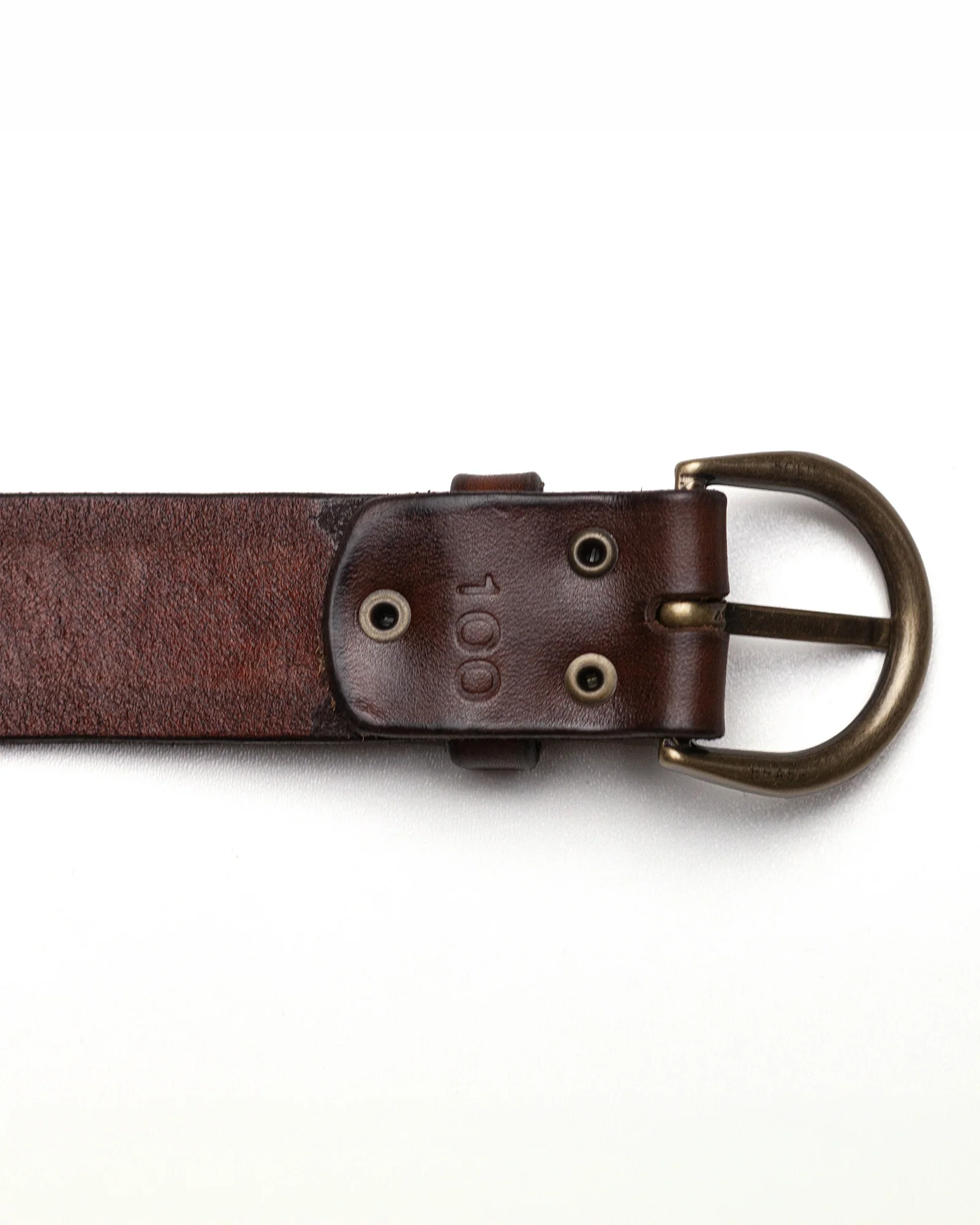 Classic Belt with Engraving in Antique Brown - Image 7
