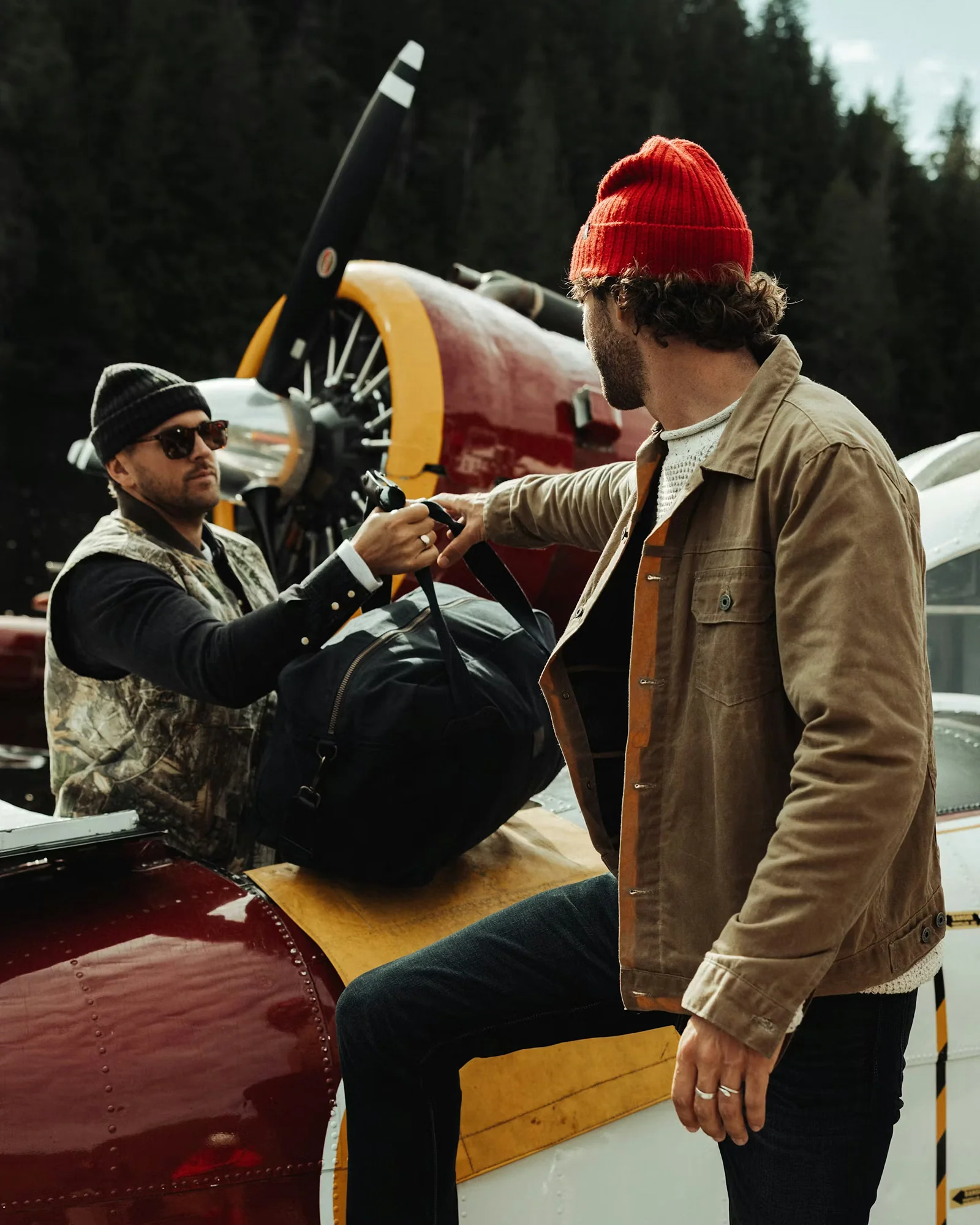 Flannel Lined Waxed Trucker Jacket in Field Tan - Image 3