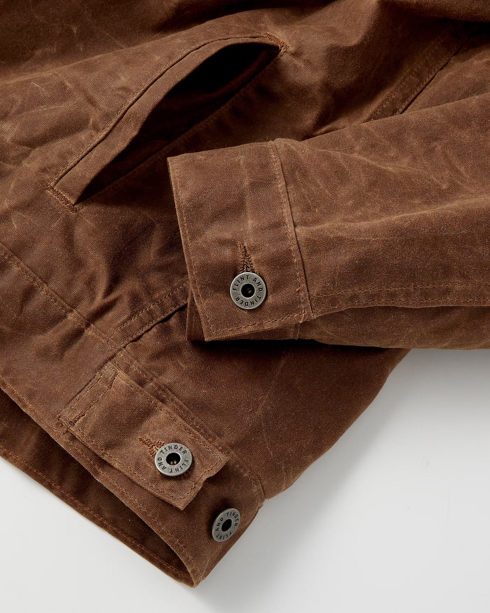 Flannel Lined Waxed Trucker Jacket in Havana - Image 5