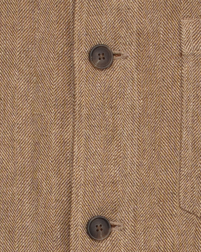 Studio Jacket in Khaki Herringbone - Image 4
