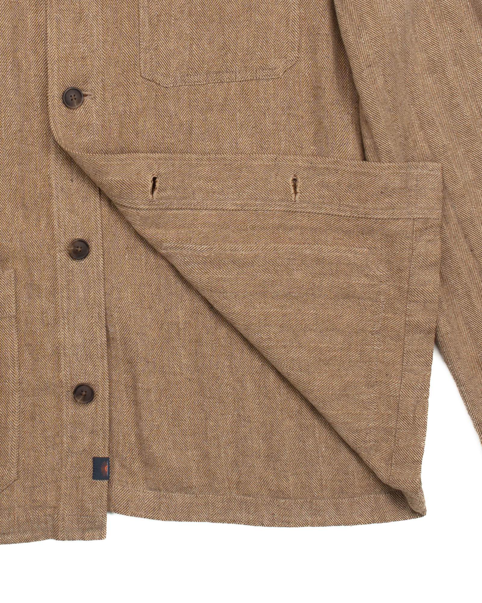 Studio Jacket in Khaki Herringbone - Image 5