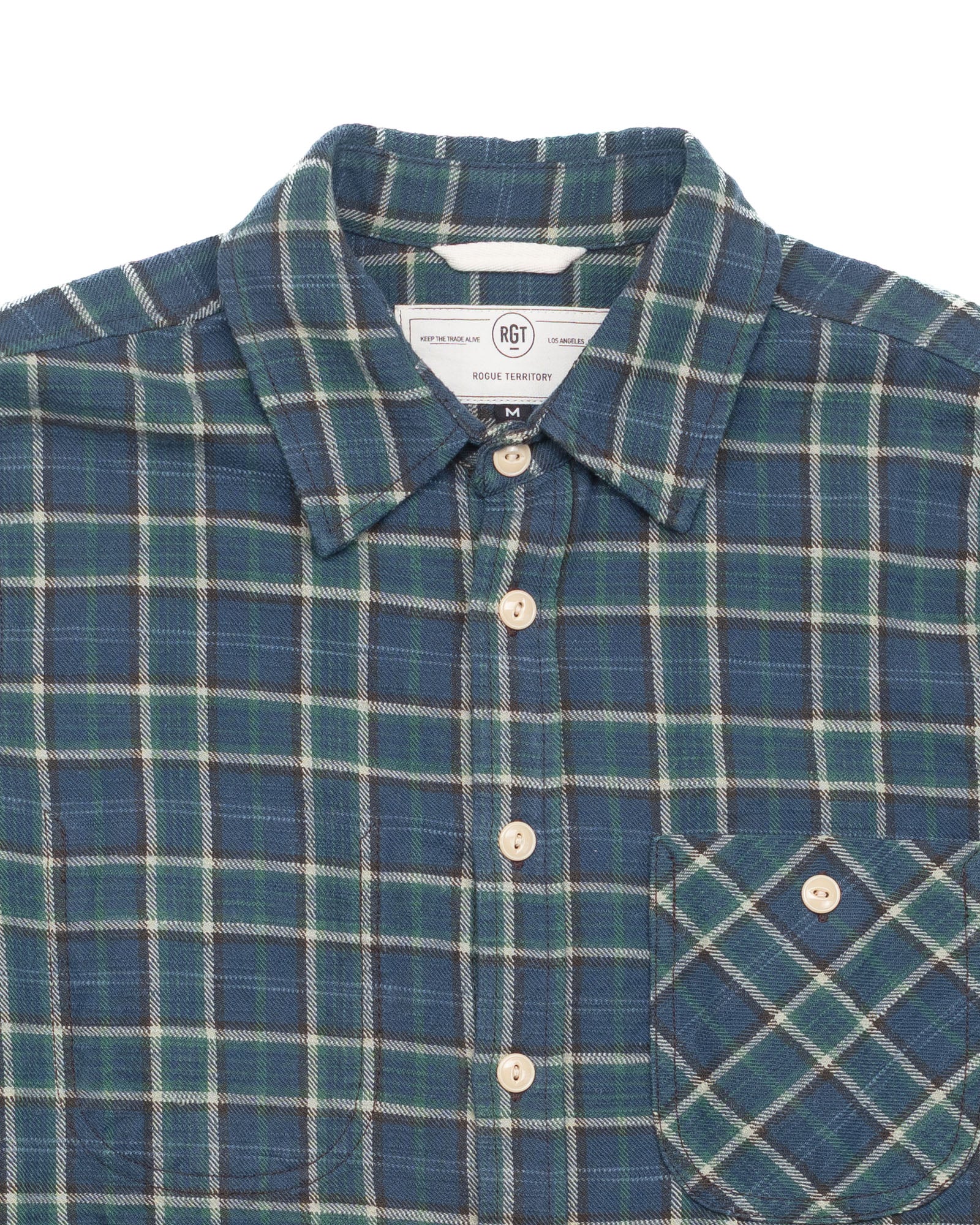 Jumper Shirt Vintage Slub Blue Plaid #1491 - Image 2