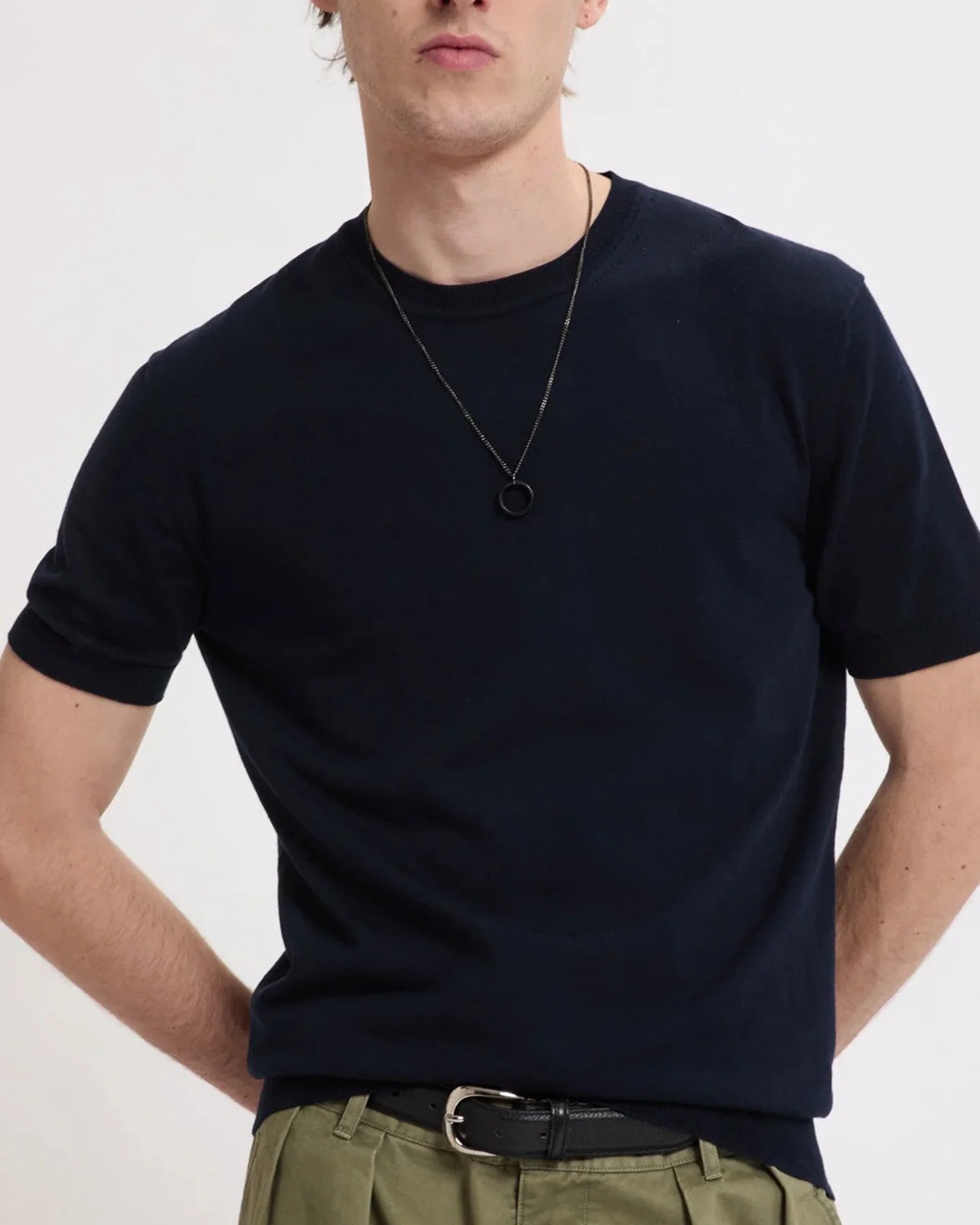 Knit Tee in Deep Blue - Image 4