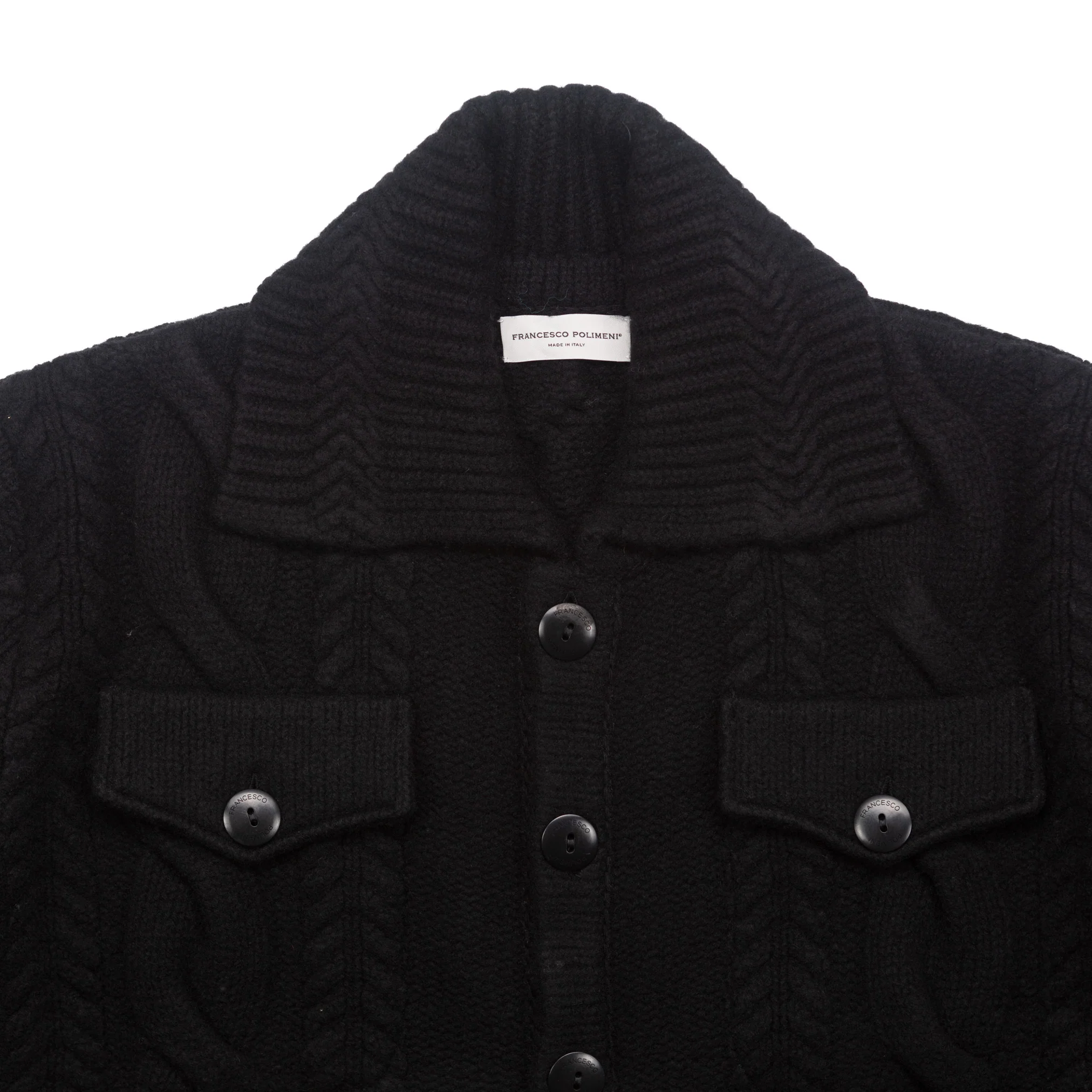 Knitted Jacket in Black Wool - Image 4