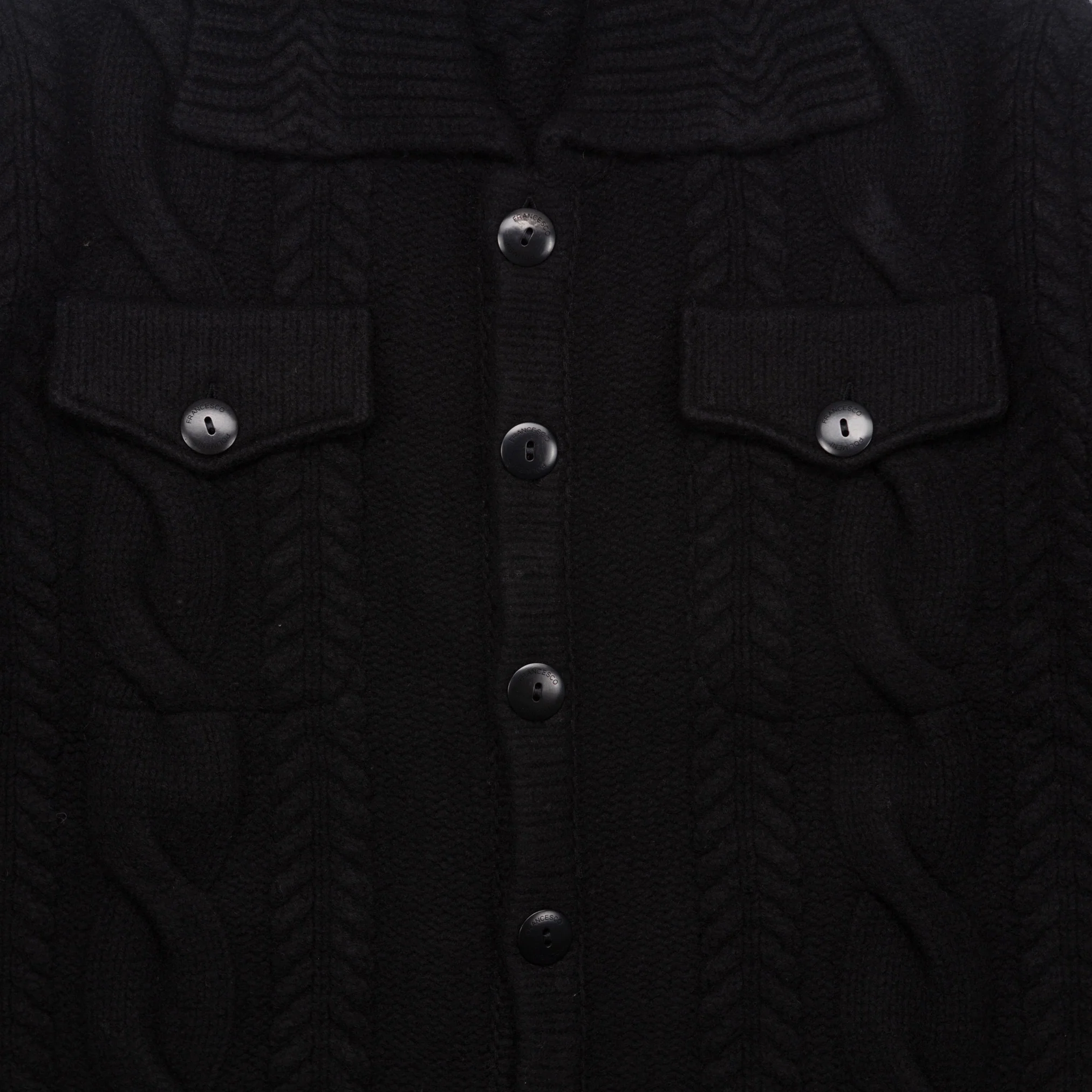 Knitted Jacket in Black Wool - Image 5