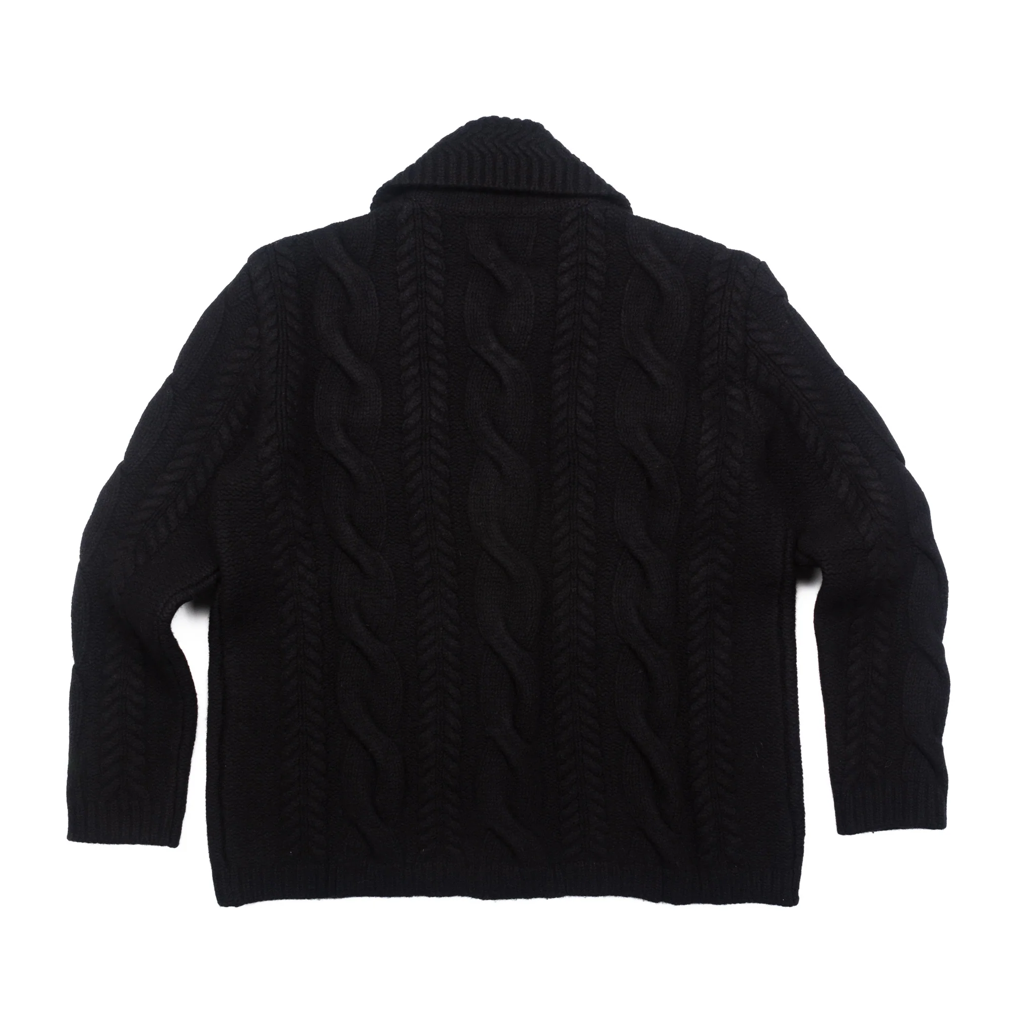 Knitted Jacket in Black Wool - Image 6