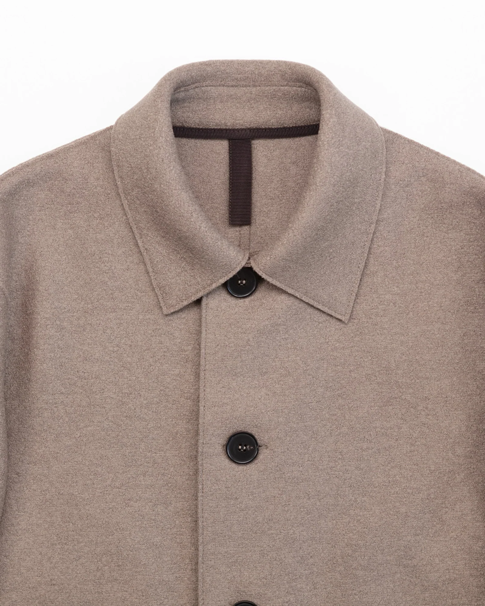 Mac Coat in Taupe Pressed Wool - Image 3