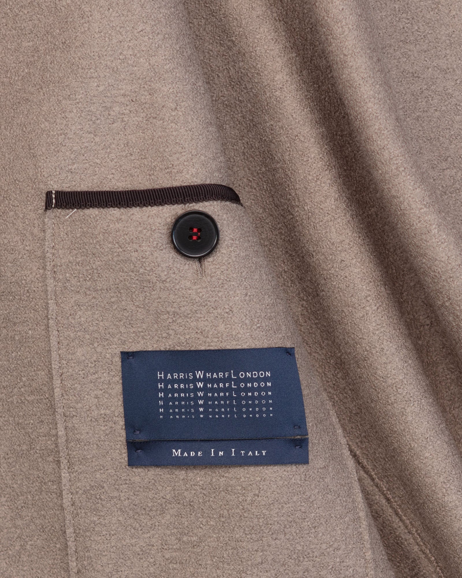 Mac Coat in Taupe Pressed Wool - Image 7