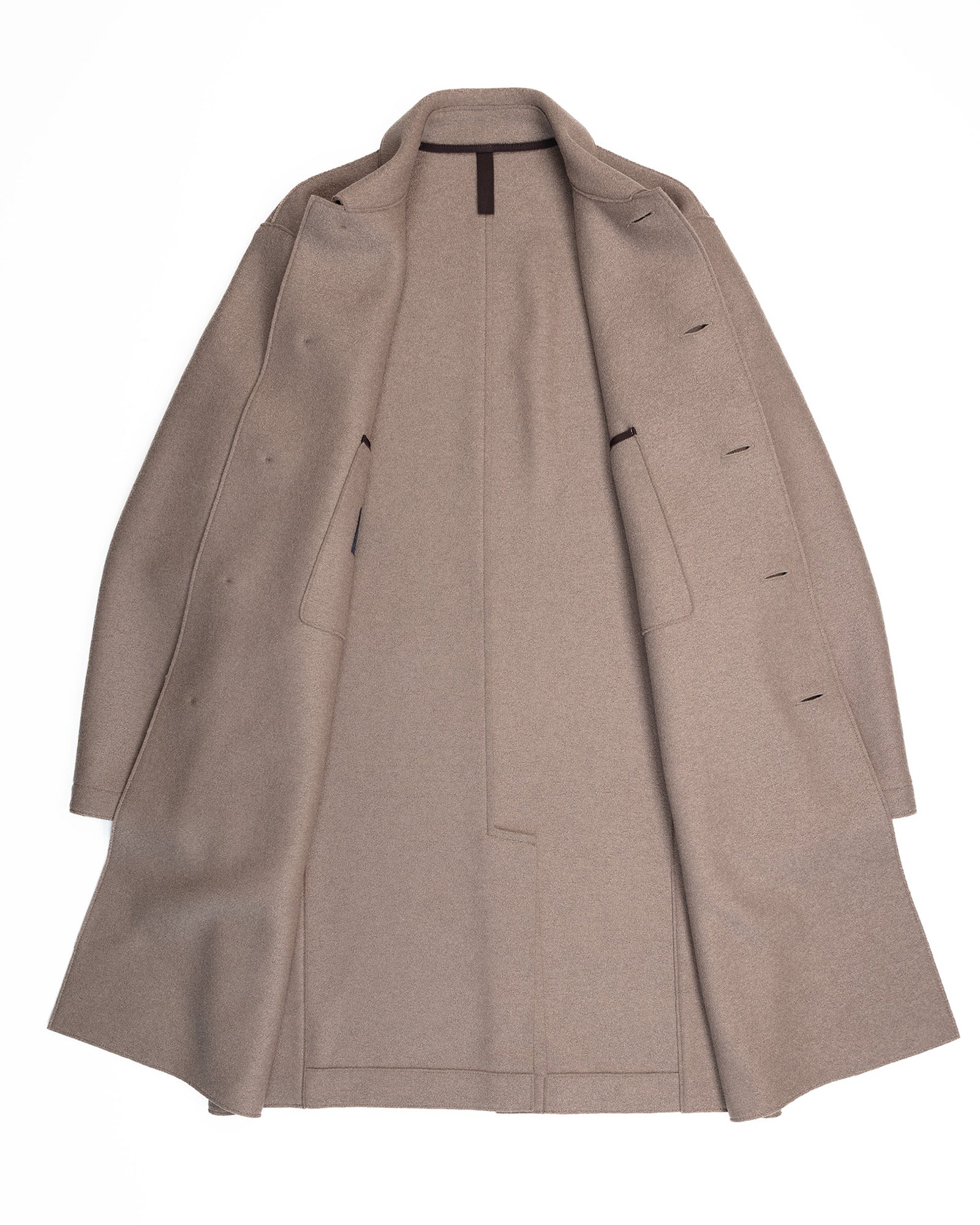 Mac Coat in Taupe Pressed Wool - Image 9