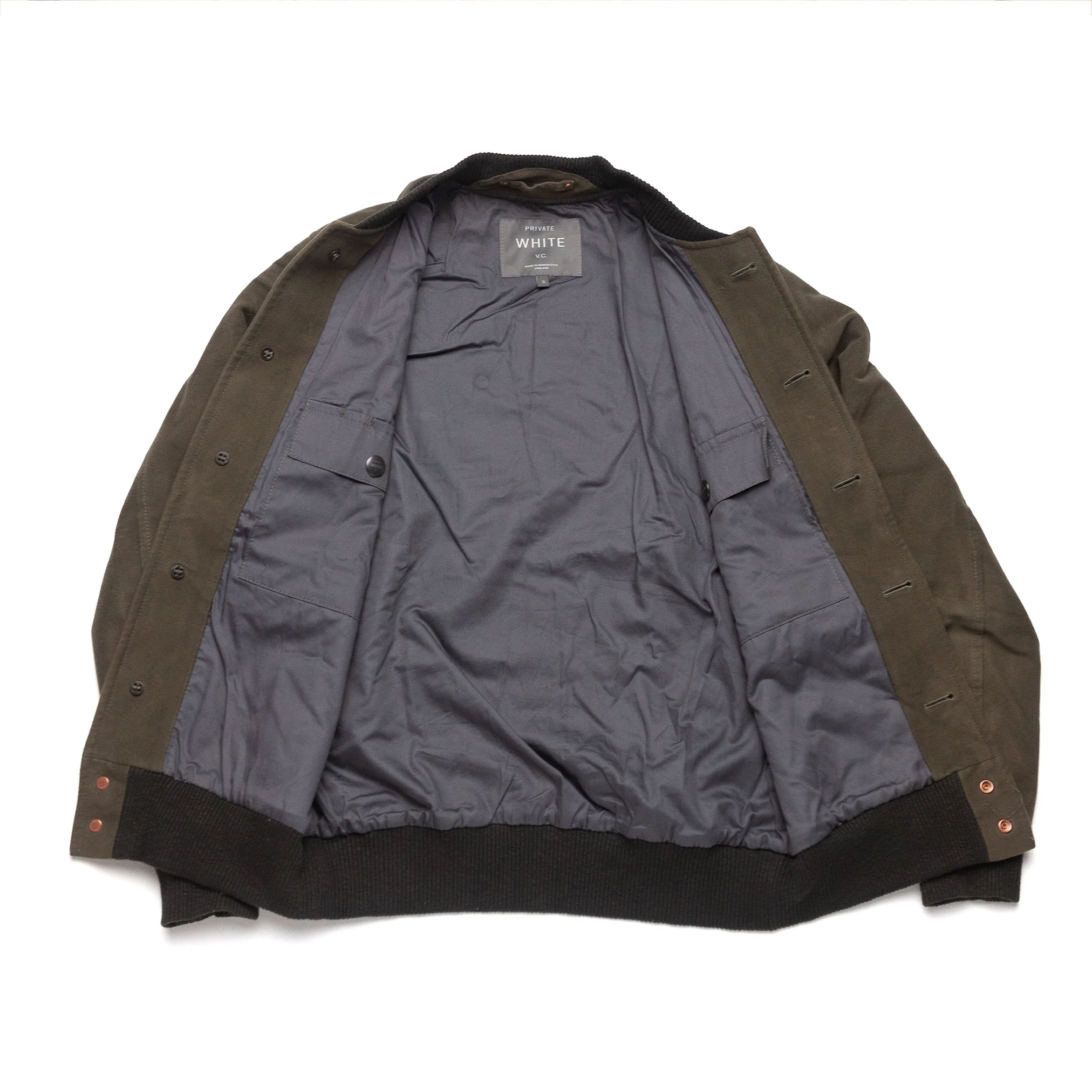 Moleskin Bomber in Taupe #711 - Image 5