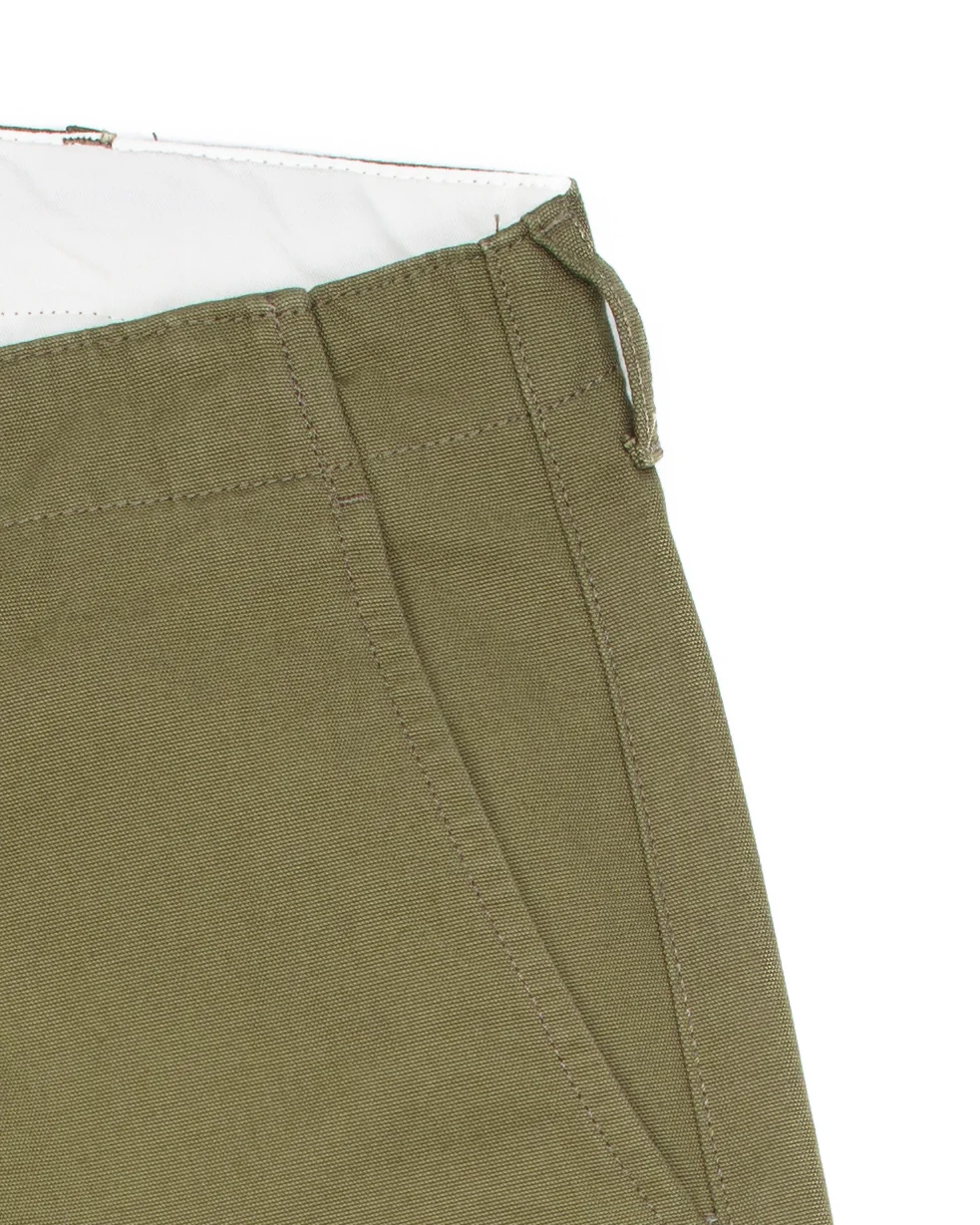 Officer Chinos in Military Green Micro Canvas - Image 4