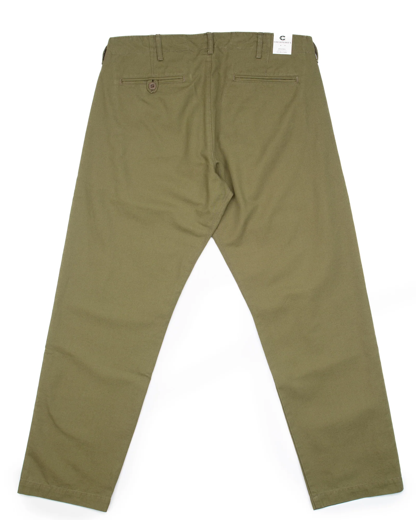 Officer Chinos in Military Green Micro Canvas - Image 6