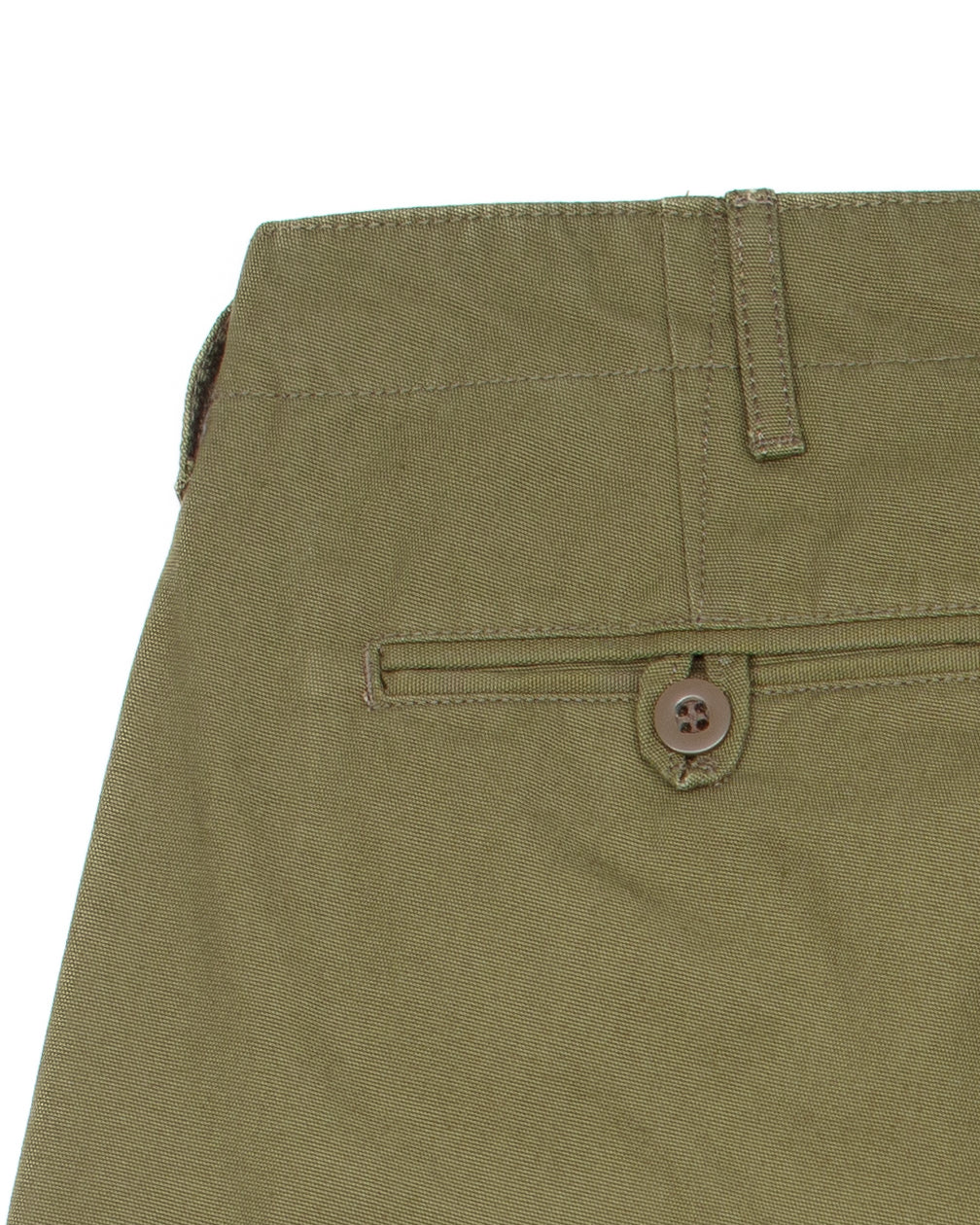 Officer Chinos in Military Green Micro Canvas - Image 7