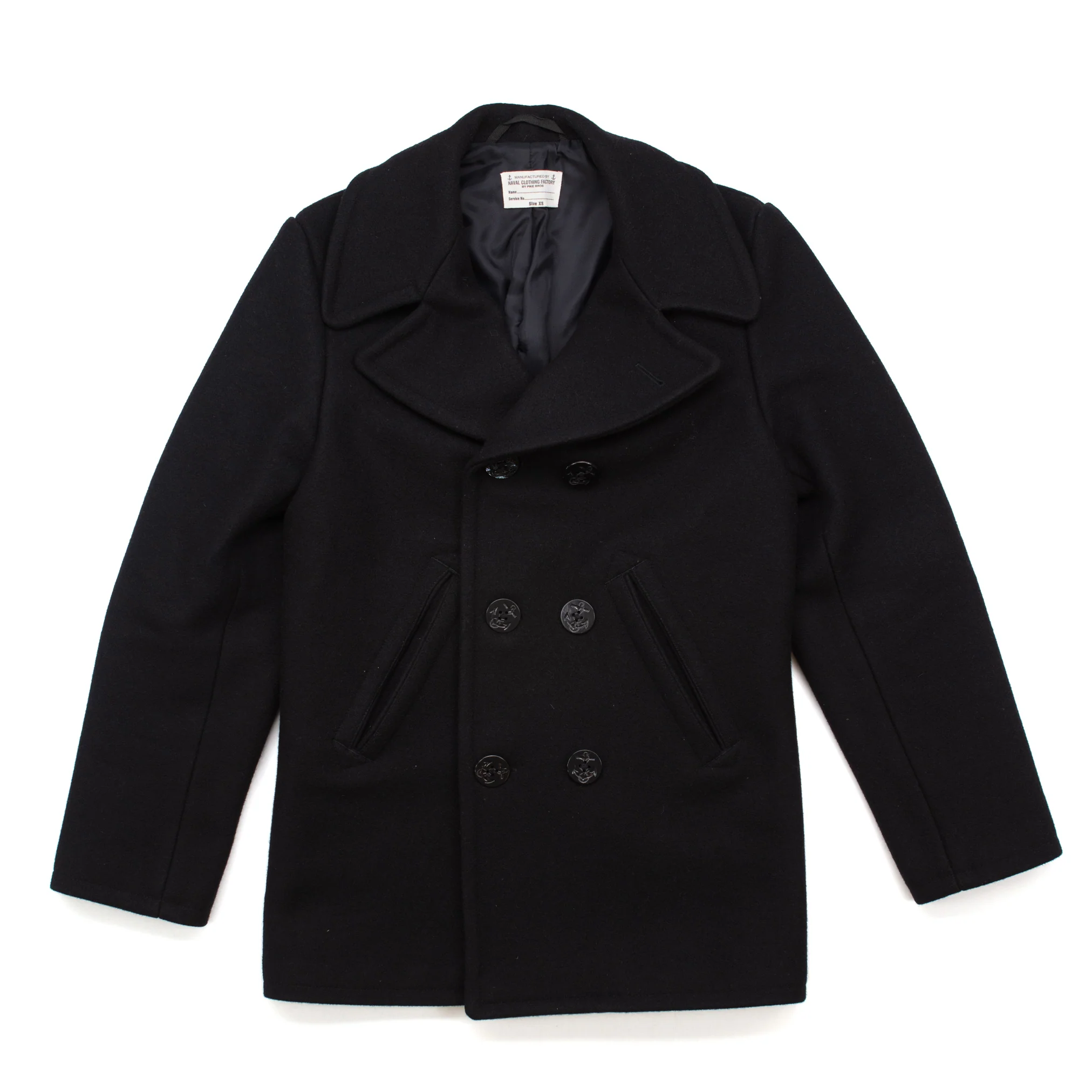 Pea Coat 1938 in Black Wool #1123