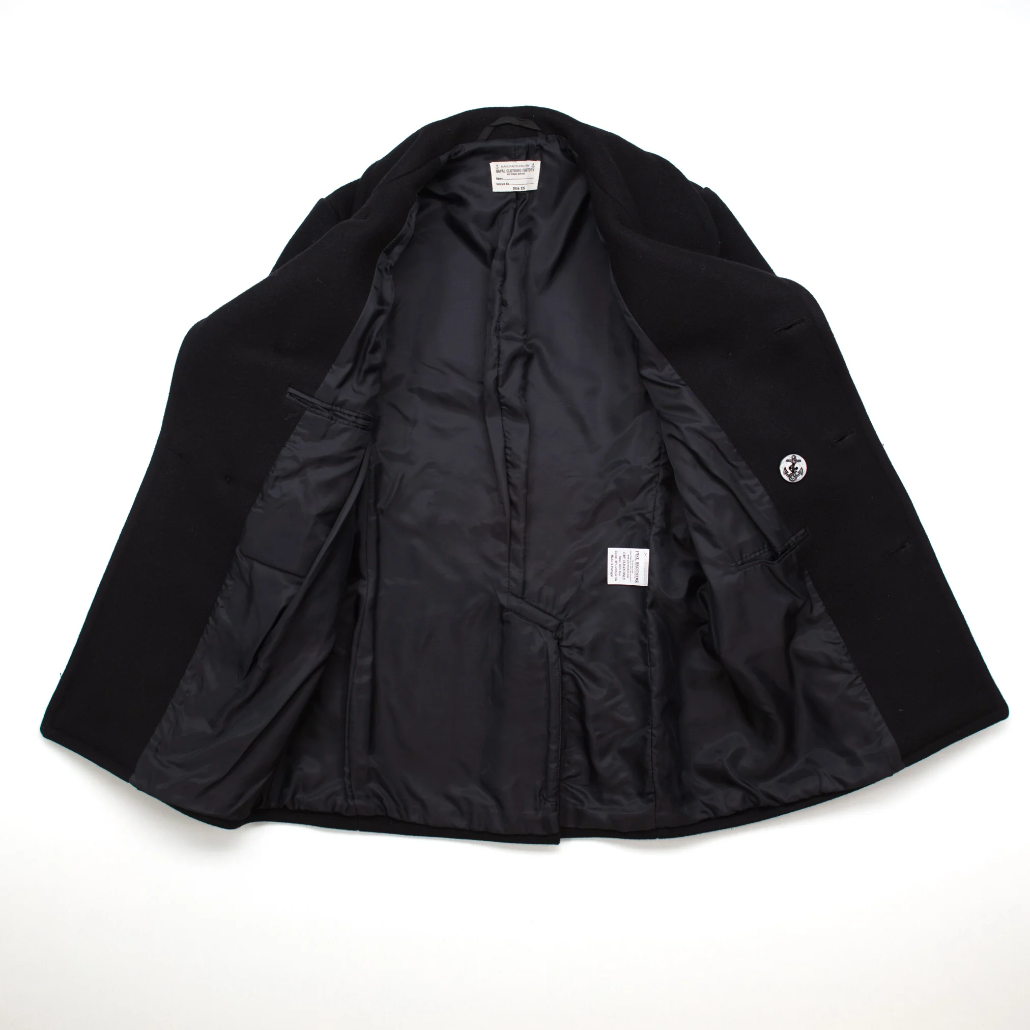 Pea Coat 1938 in Black Wool #1123 - Image 3