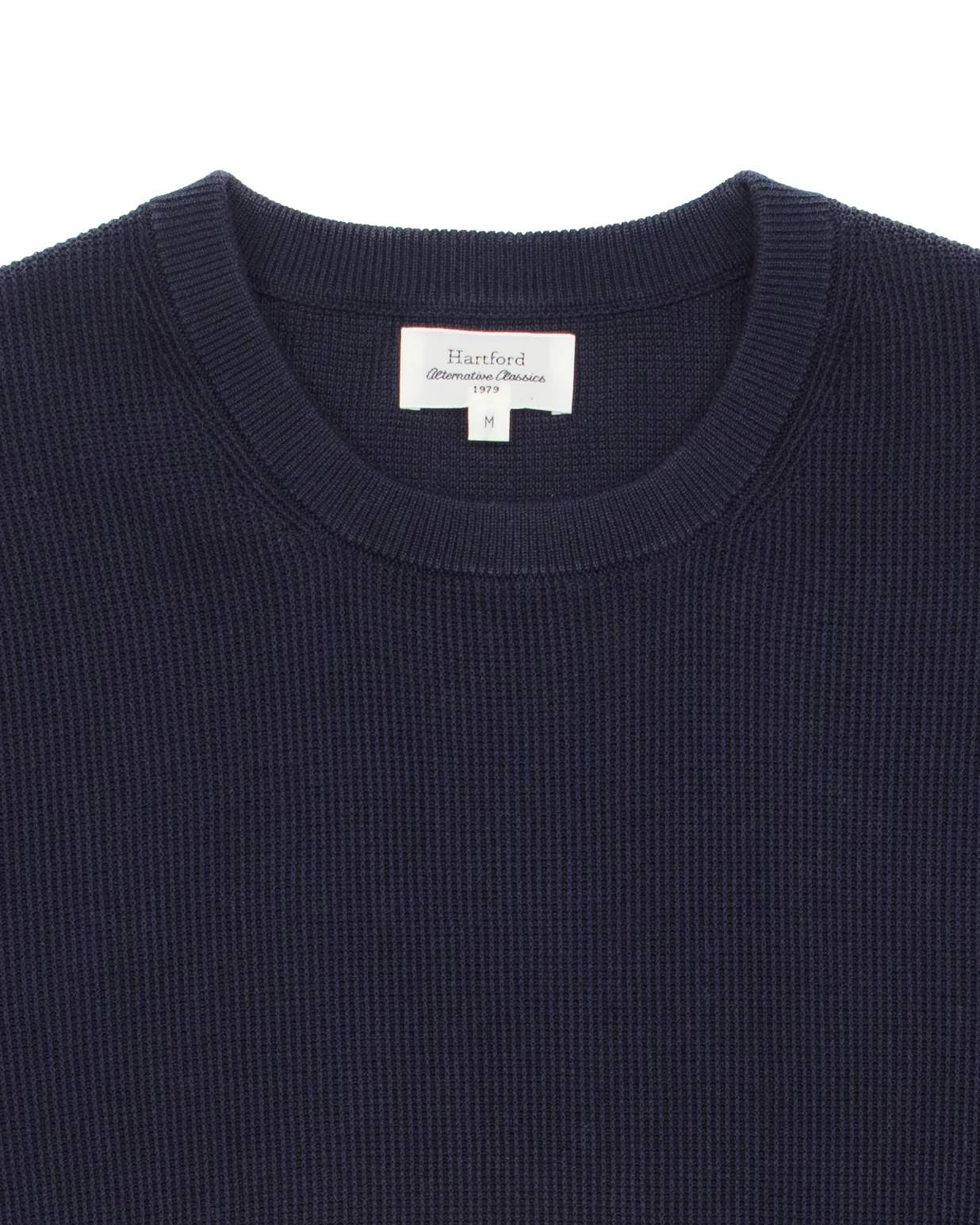 Pique Cotton Tee in Navy - Image 2