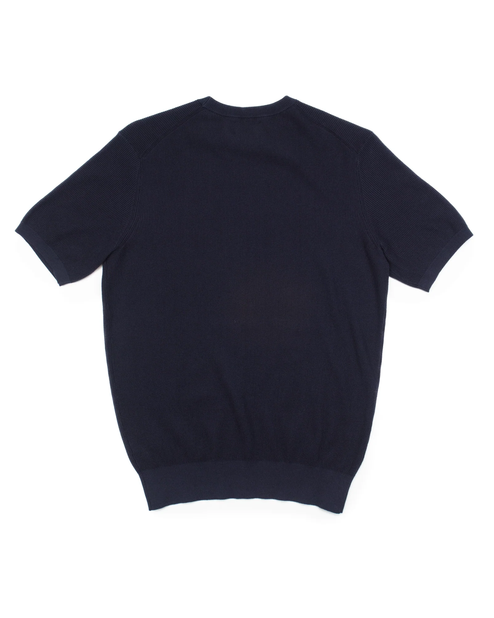 Pique Cotton Tee in Navy - Image 4