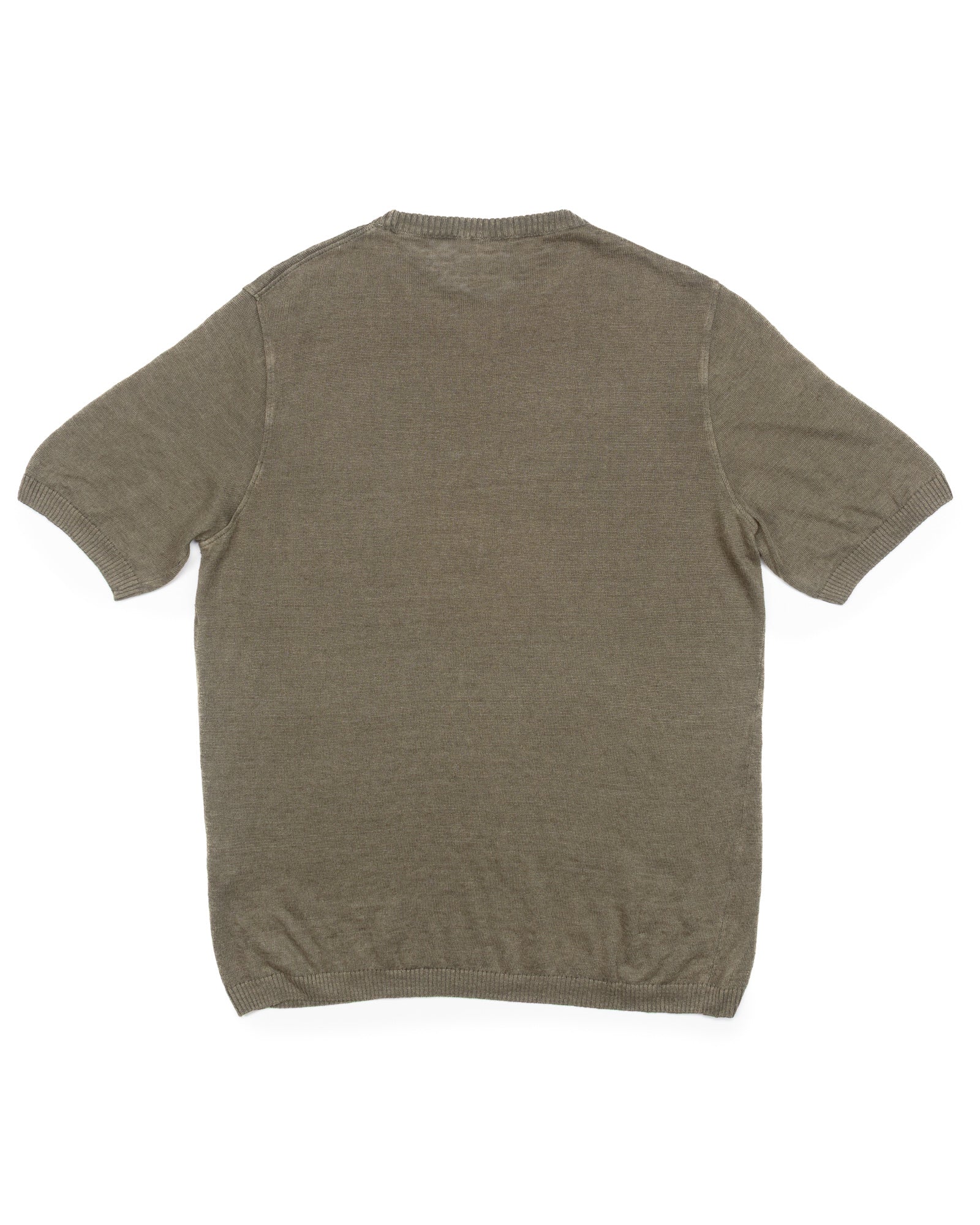 PL10 Short Sleeve Linen Crewneck in Military Green - Image 5