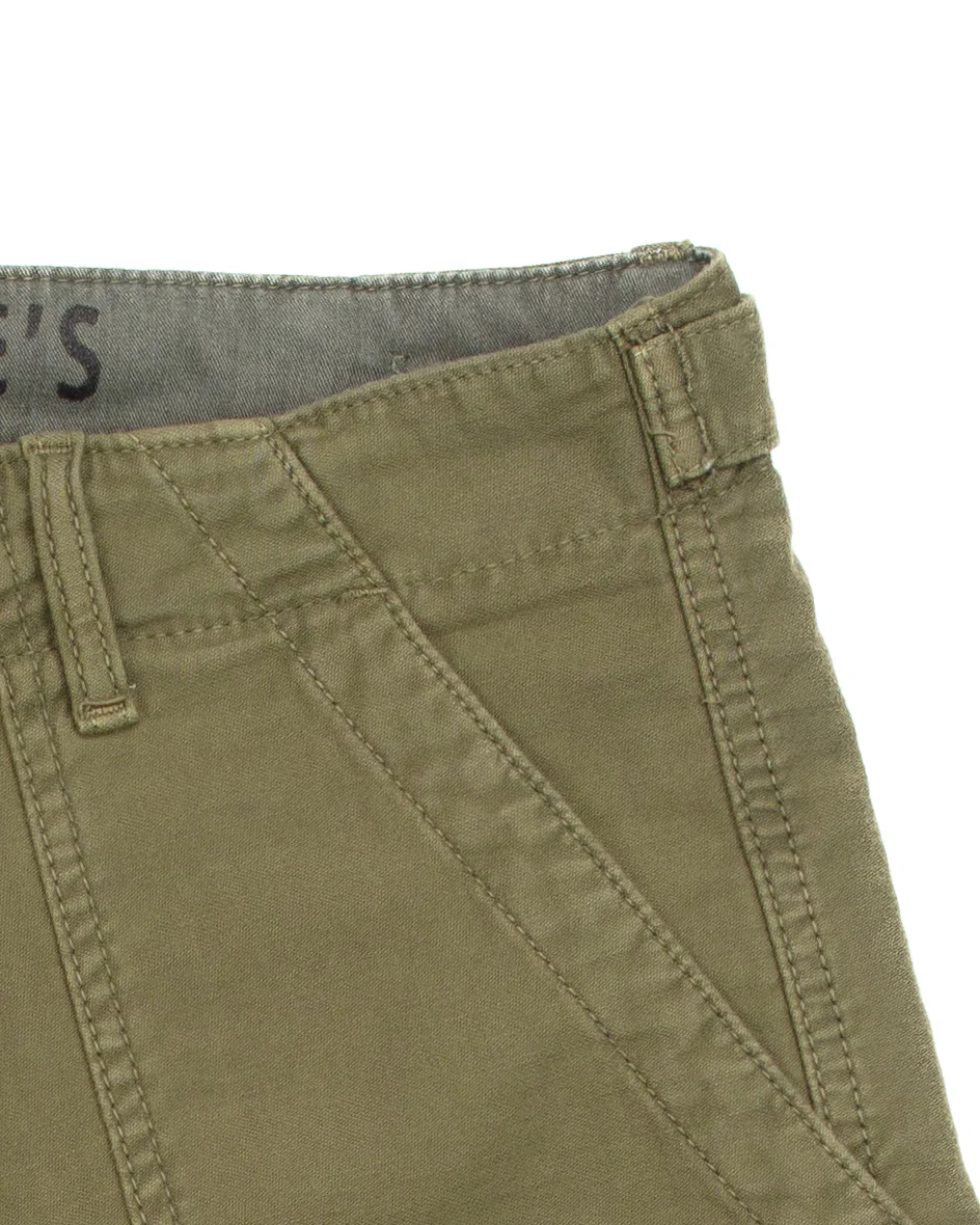 Shannon Fatigue Shorts in Army Satin - Image 3