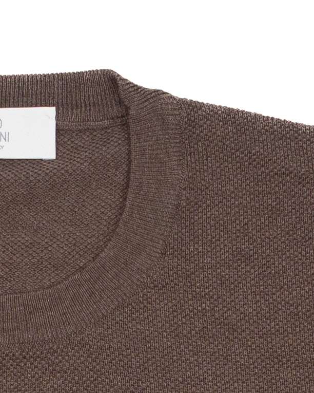 Silk & Cotton Tee in Carruba Melange - Image 3