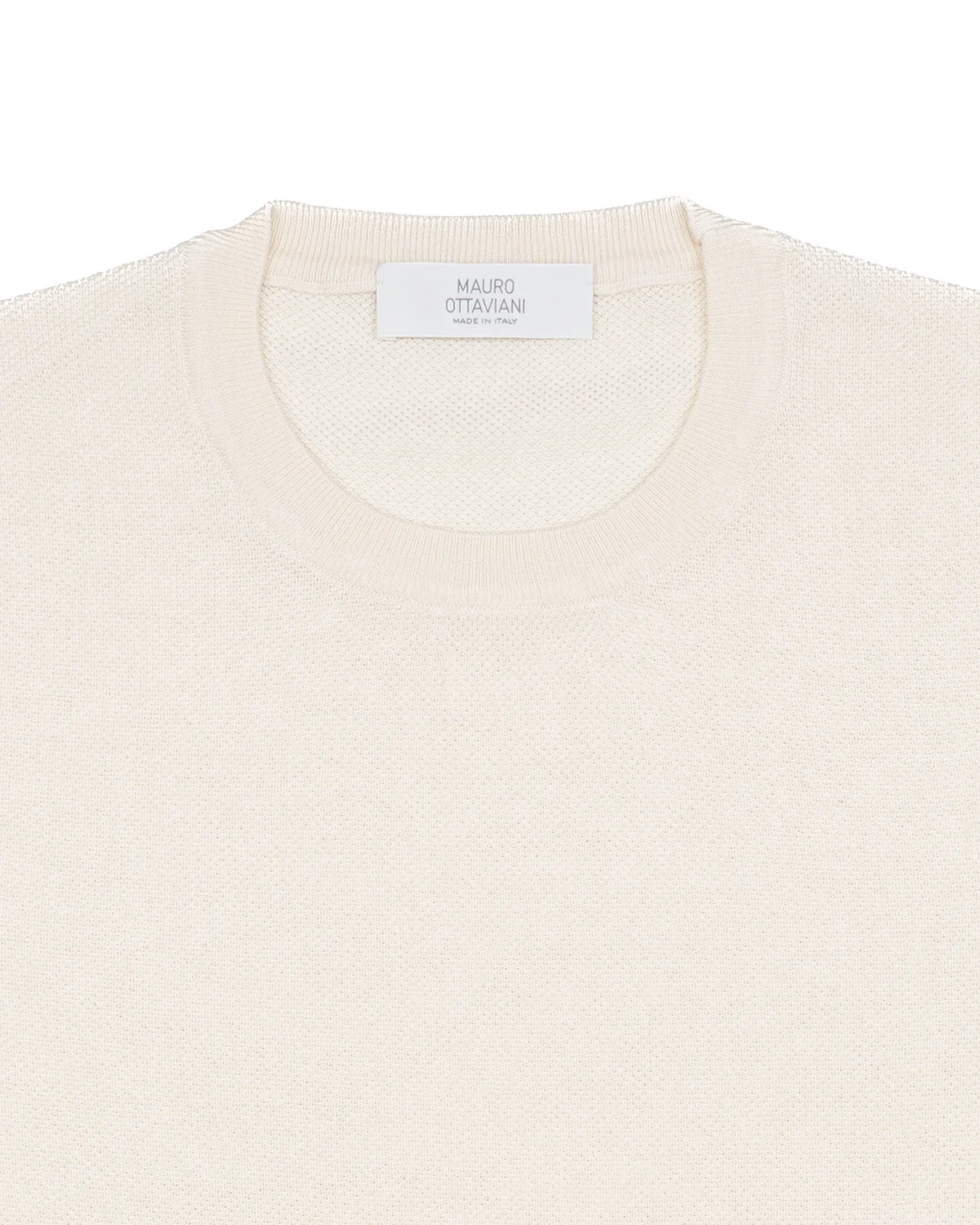 Silk & Cotton Tee in Ecru - Image 2