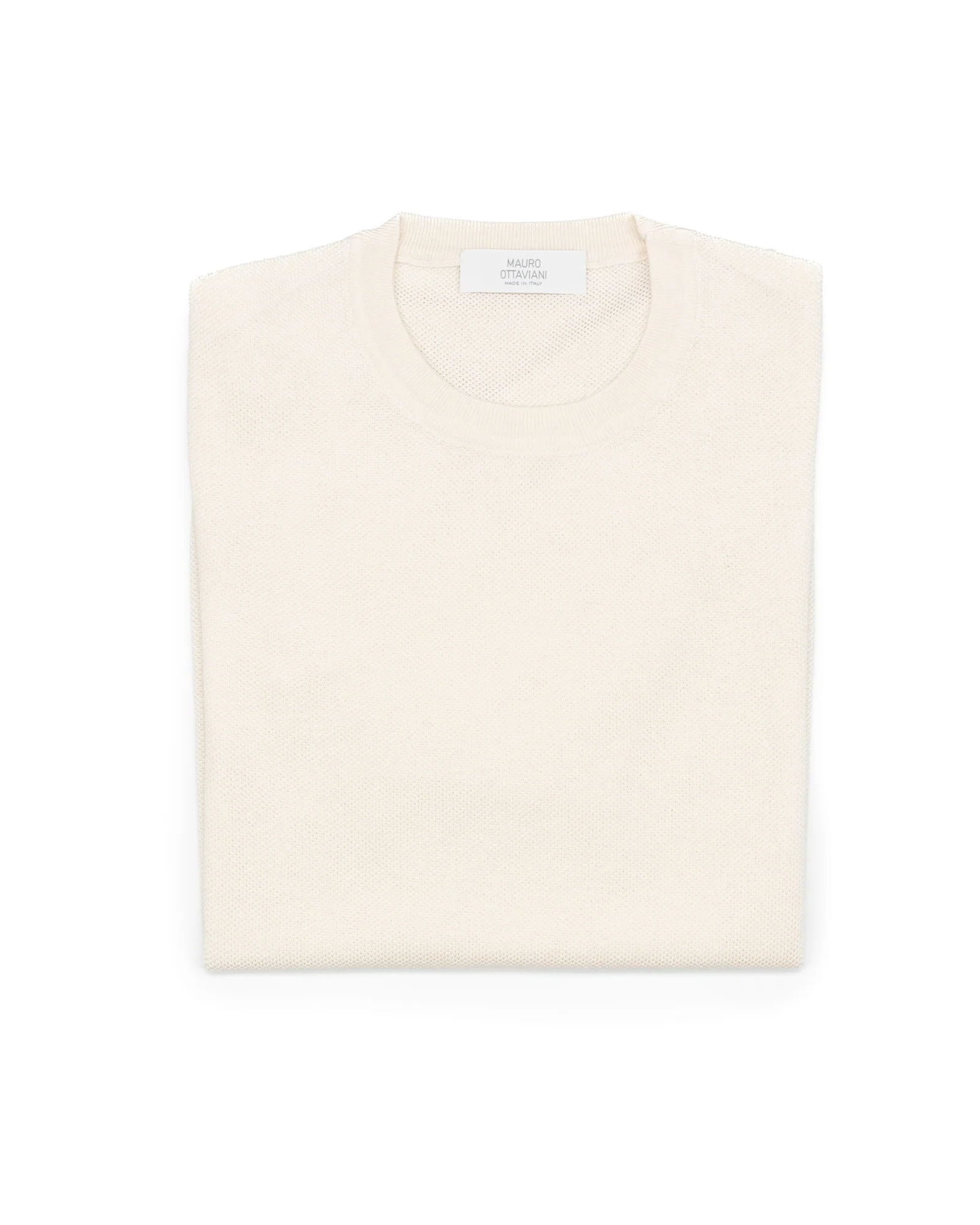 Silk & Cotton Tee in Ecru - Image 4