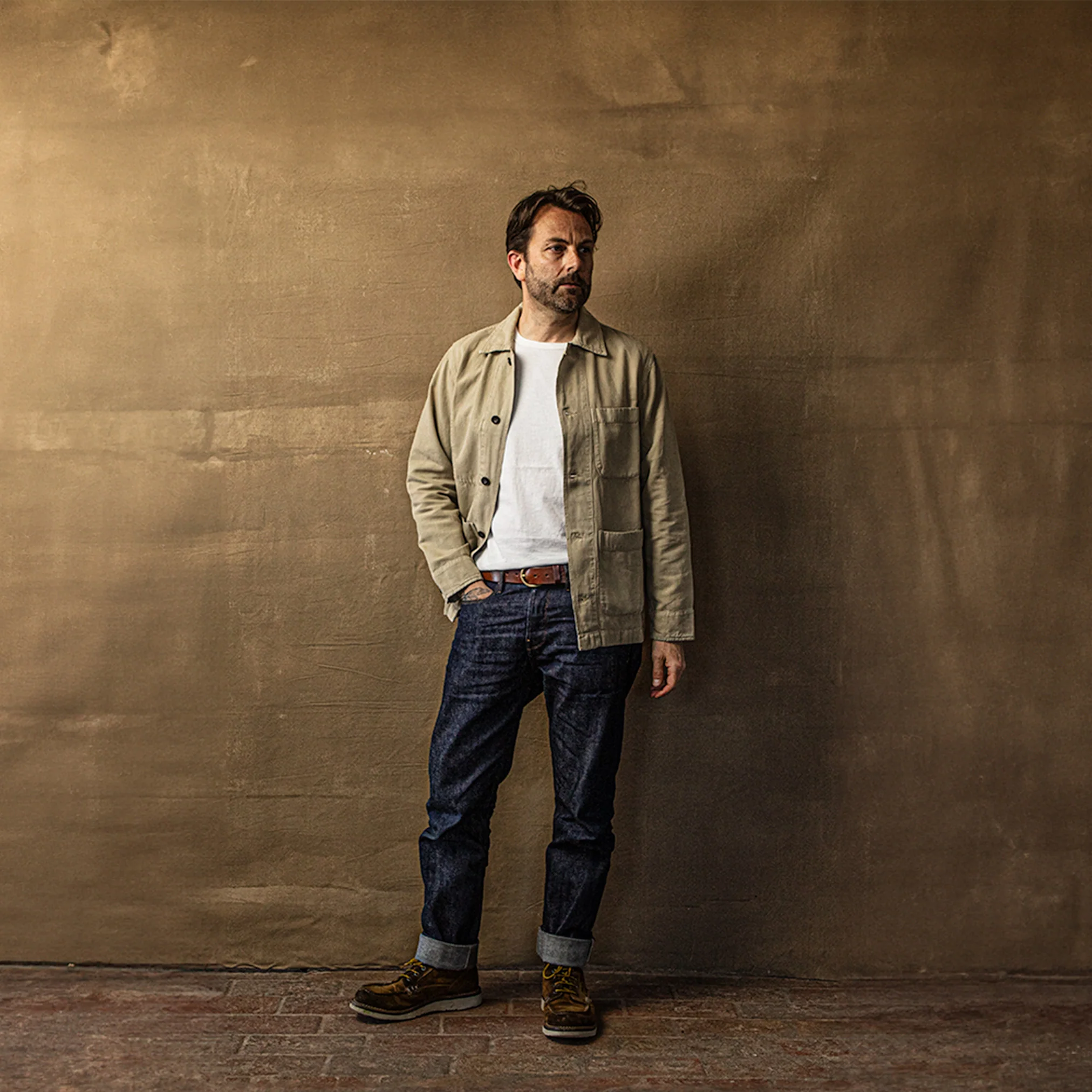 St Malo Work Jacket in Sand - Image 3