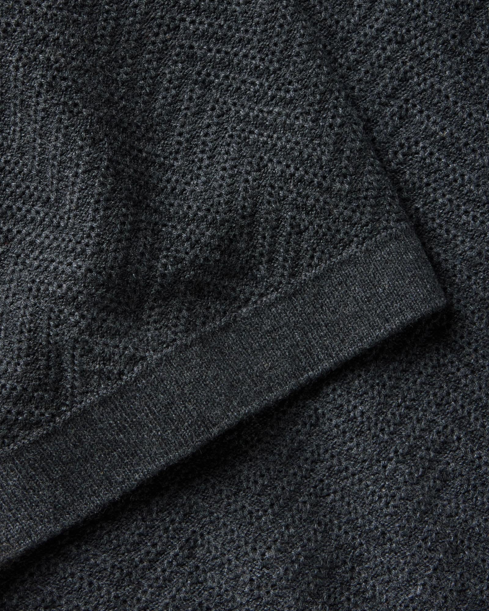 The Button Down Polo in Charcoal Herringbone - Image 6