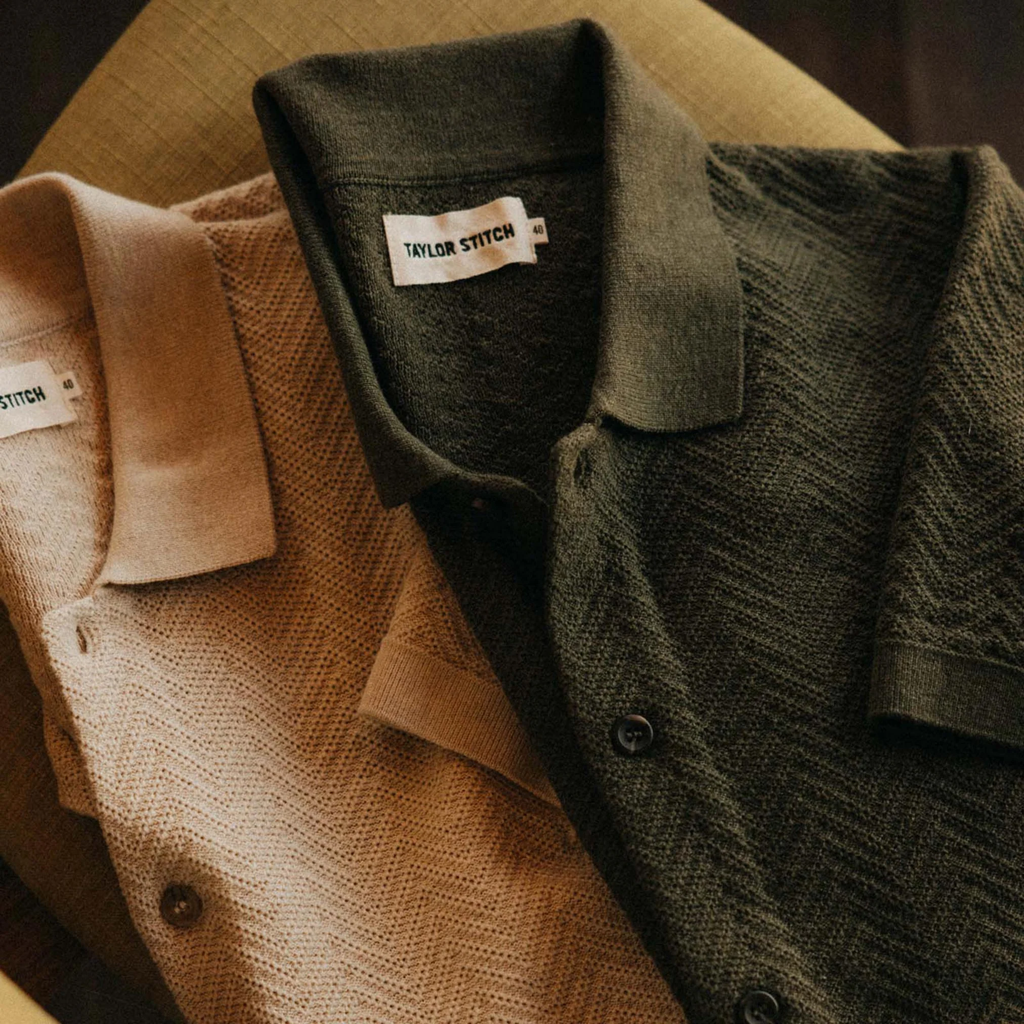 The Button Down Polo in Cilantro Herringbone - Image 5