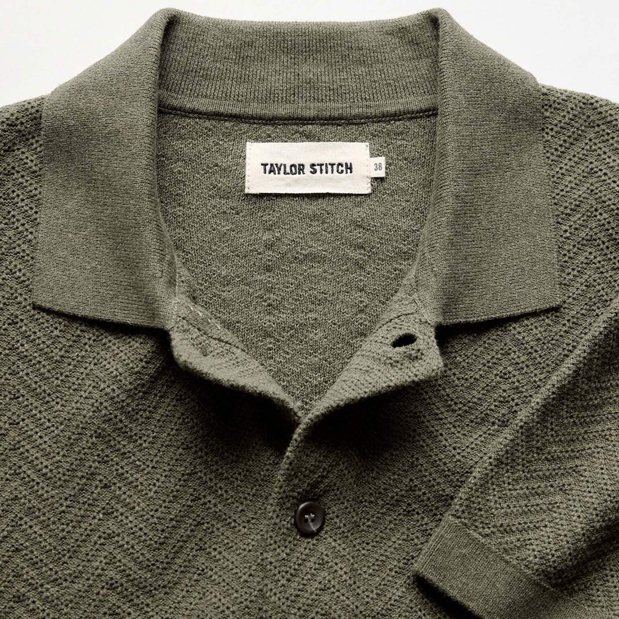 The Button Down Polo in Cilantro Herringbone - Image 6