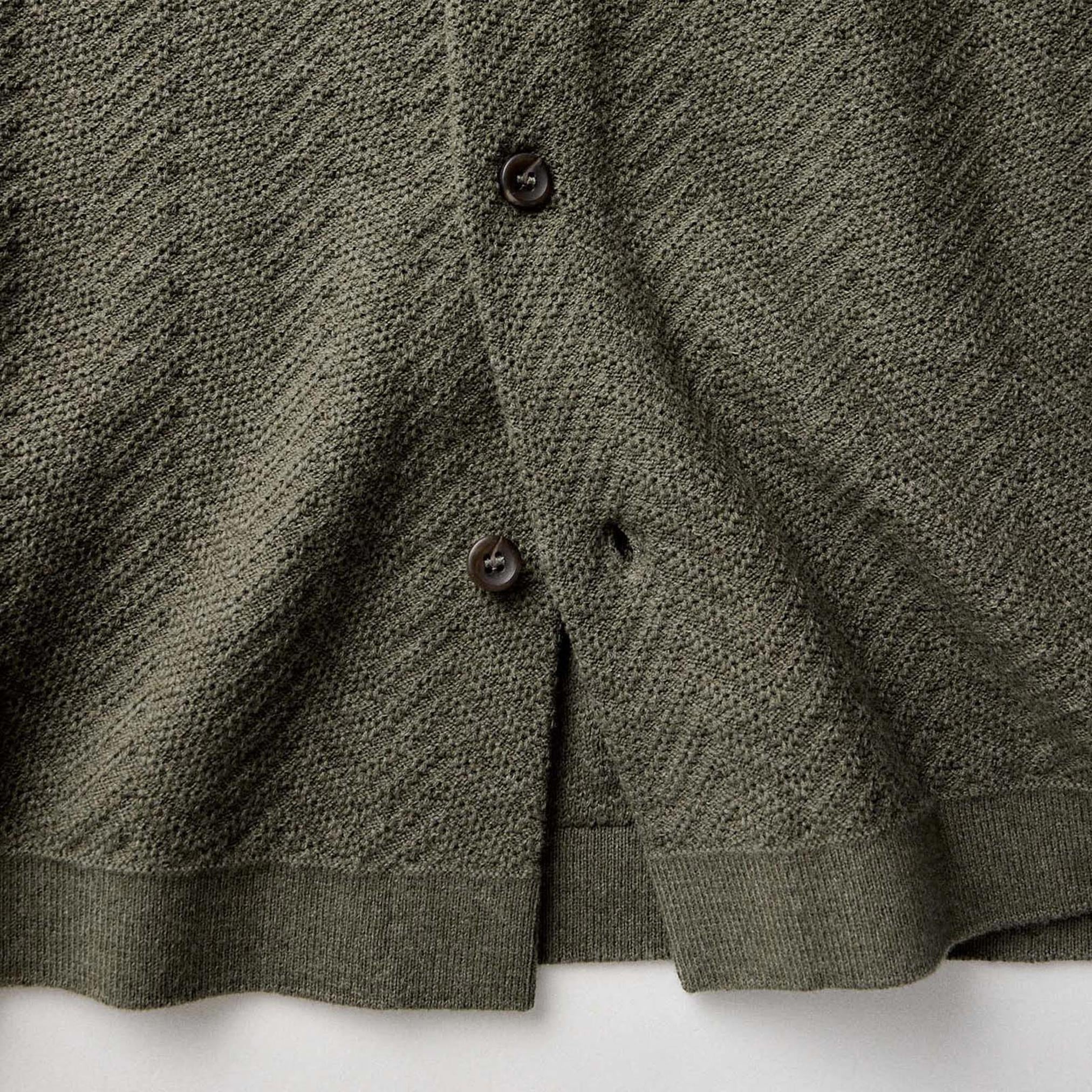 The Button Down Polo in Cilantro Herringbone - Image 7