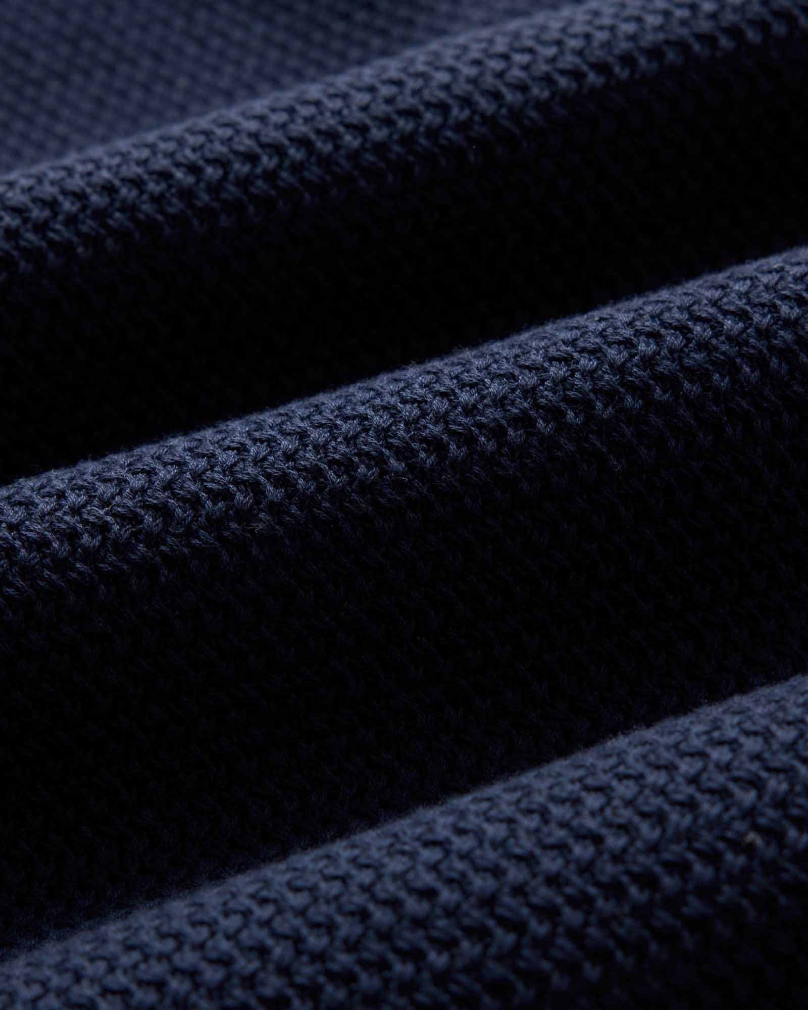 The Button Down Polo in Dark Navy Crochet - Image 5
