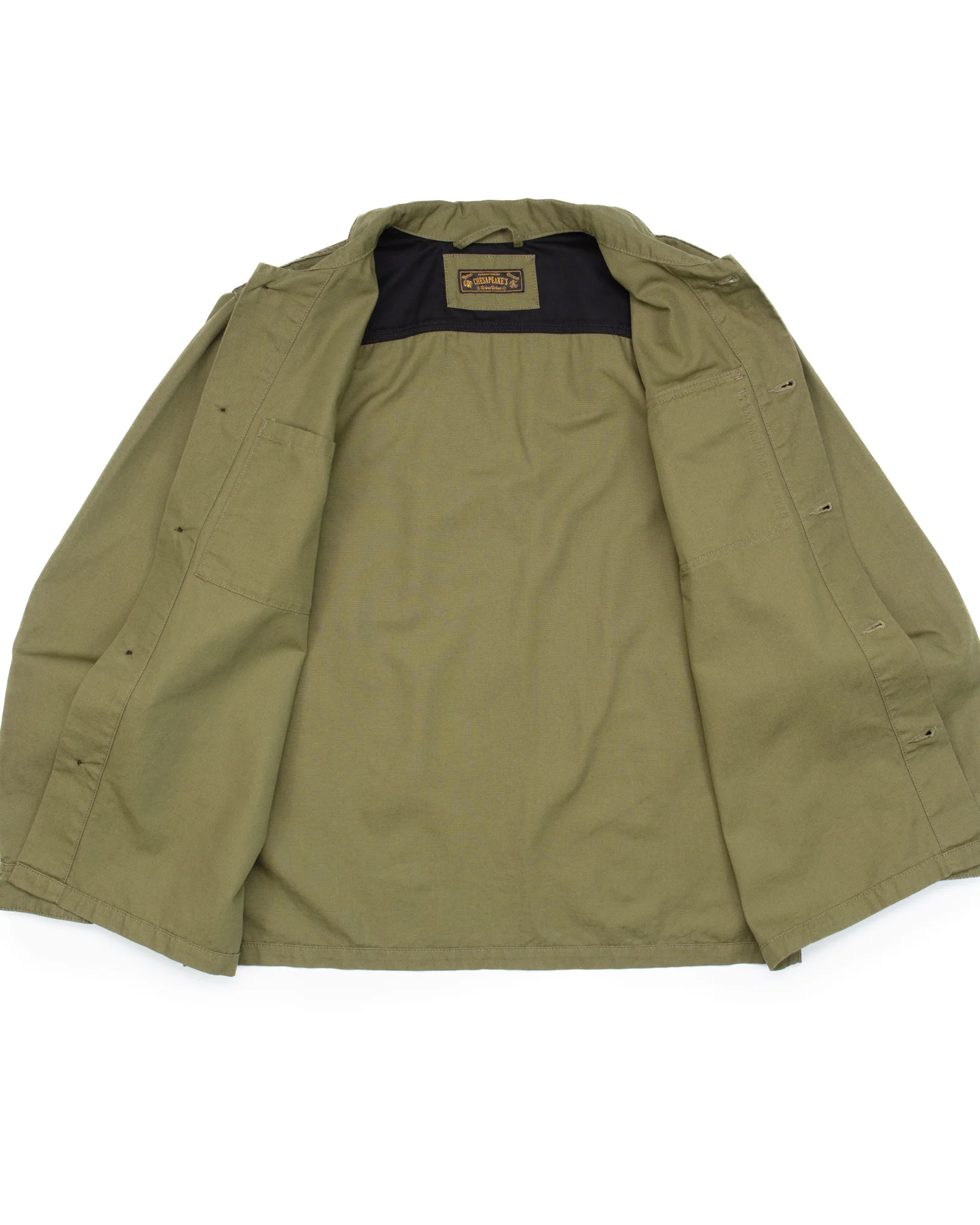 The Concord Work Shirt in Military Green Canvas - Image 4