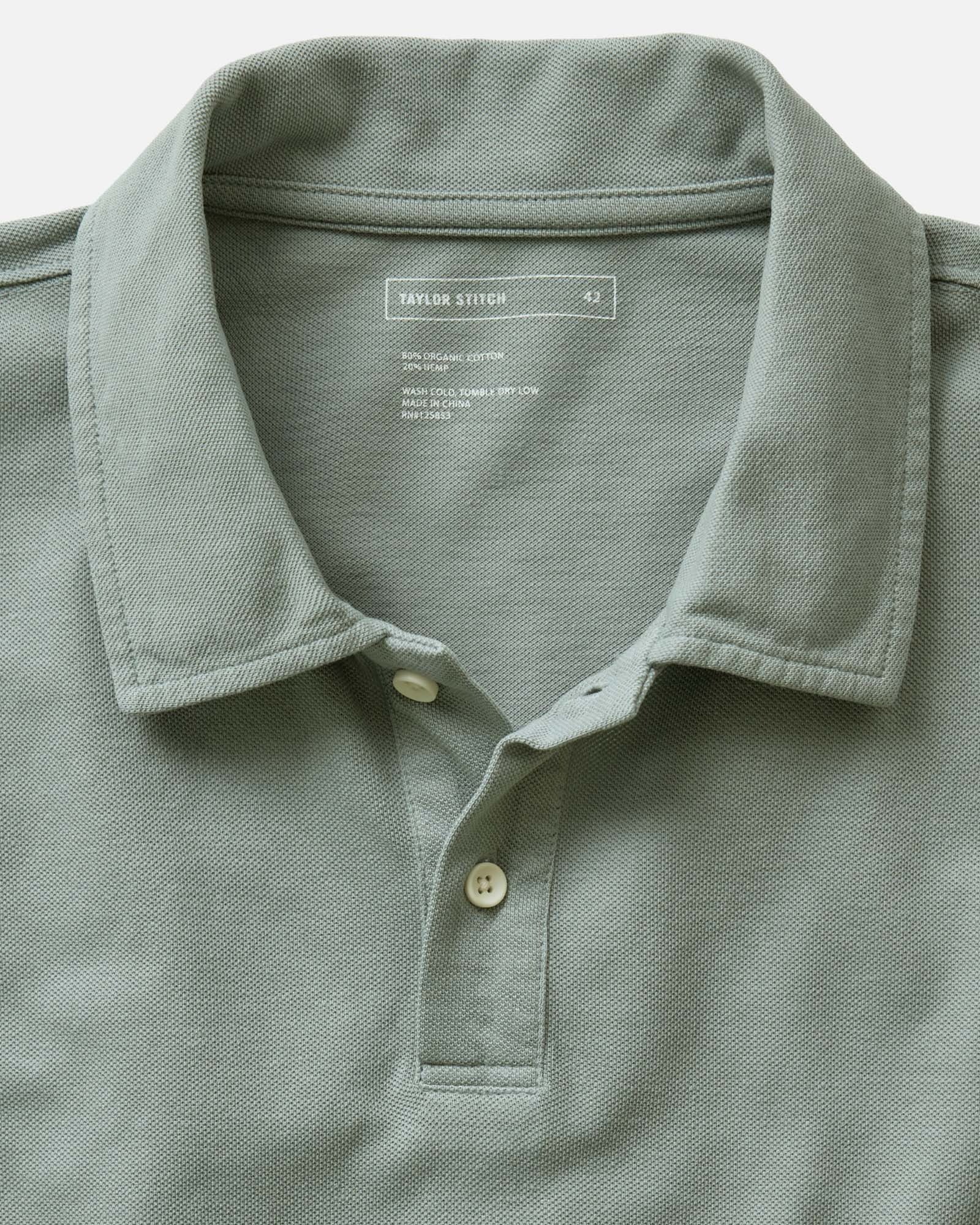 The Cotton Hemp Polo in Surf Green Pique - Image 4