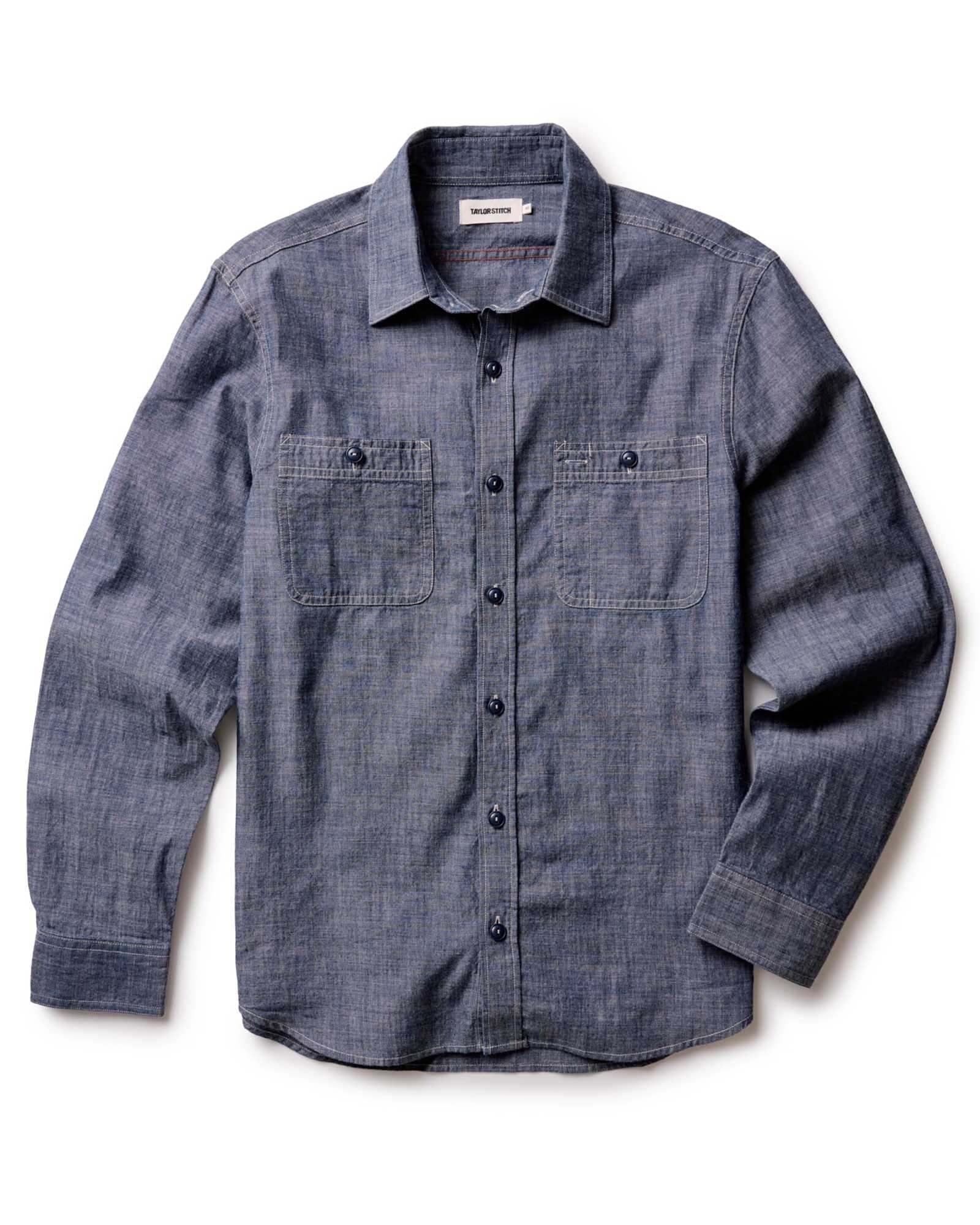 The Foundry Shirt in Rinsed Indigo Chambray - Image 6