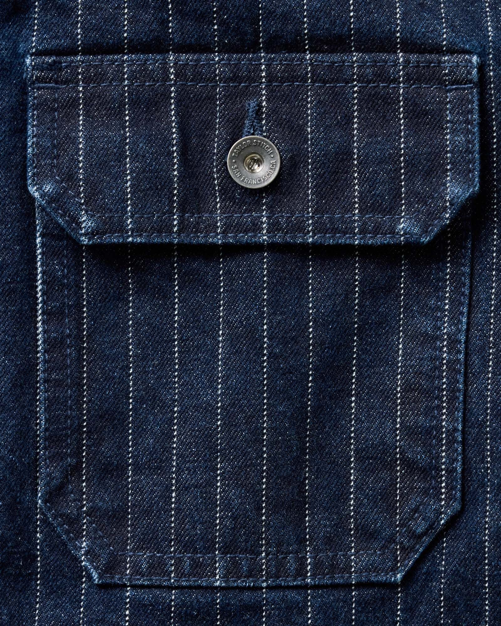 The Fremont Jacket in Rinsed Indigo Dobby Denim - Image 3