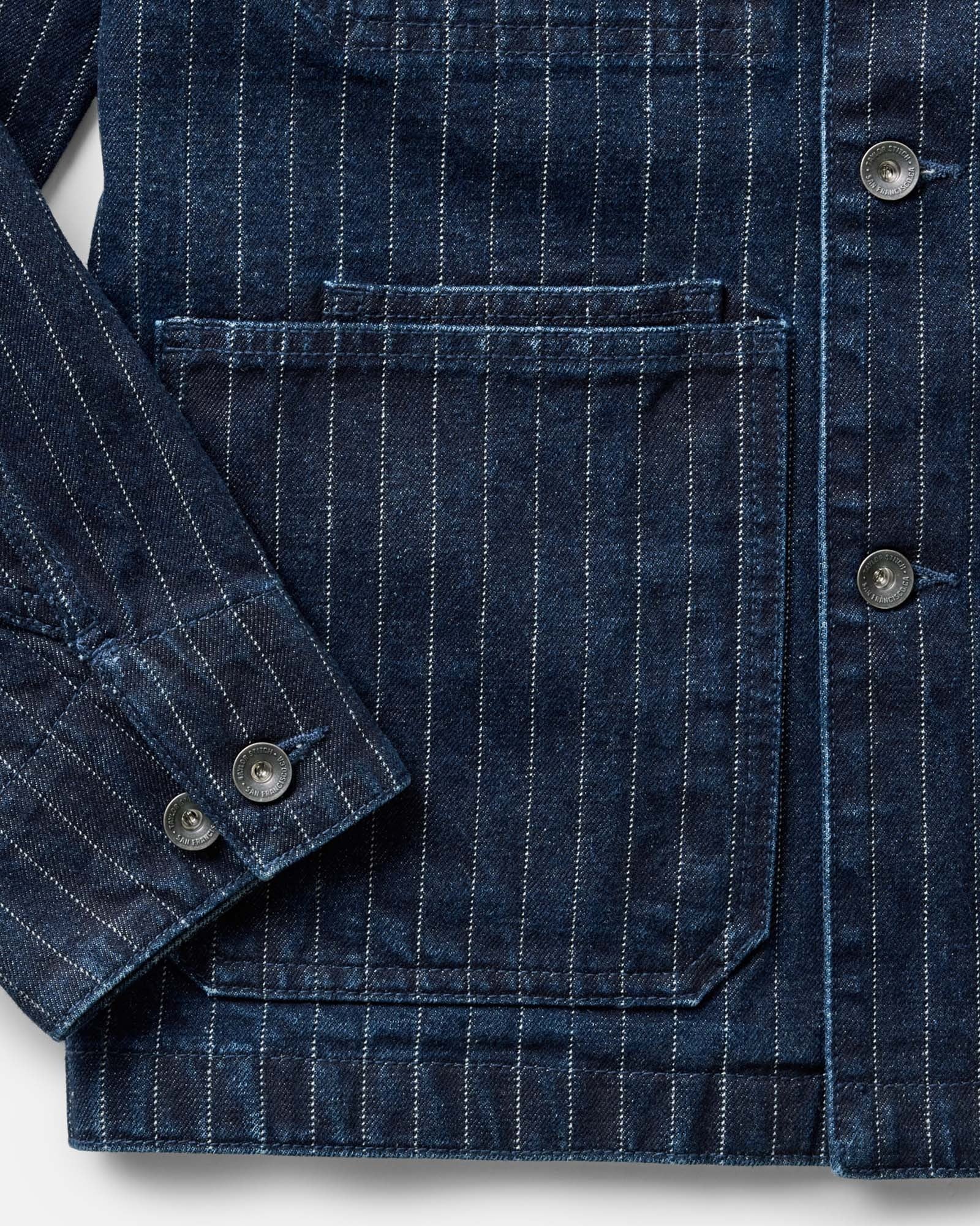 The Fremont Jacket in Rinsed Indigo Dobby Denim - Image 5