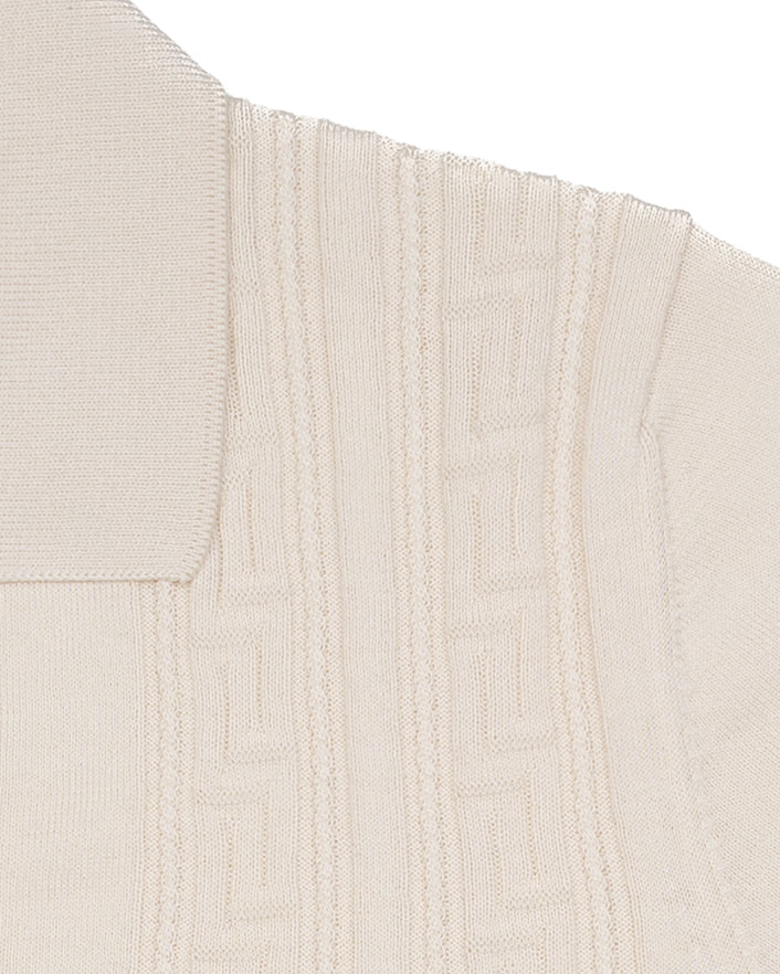 The Greek Key Shirt in Ecru - Image 8