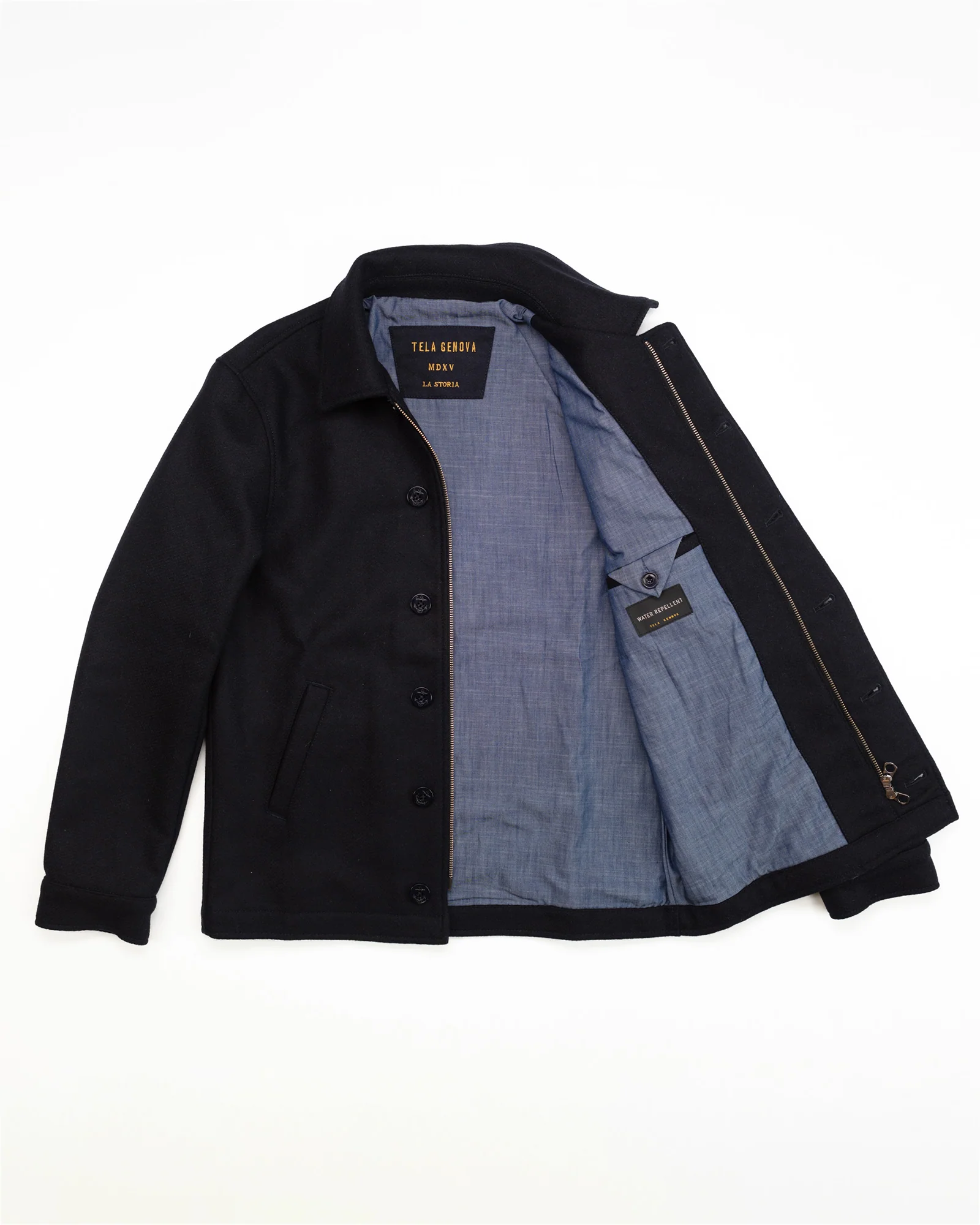 The Michele Jacket in Navy Wool - Image 3