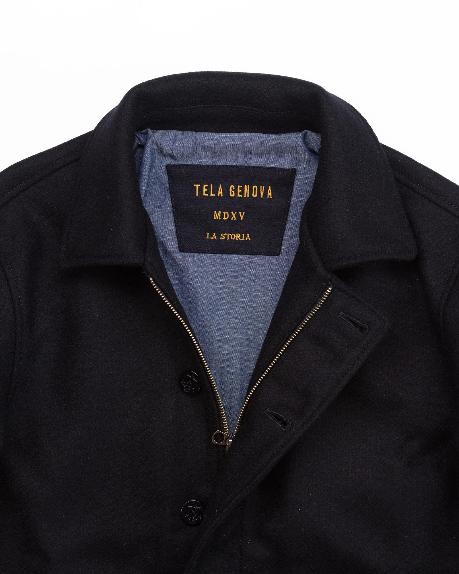 The Michele Jacket in Navy Wool - Image 5