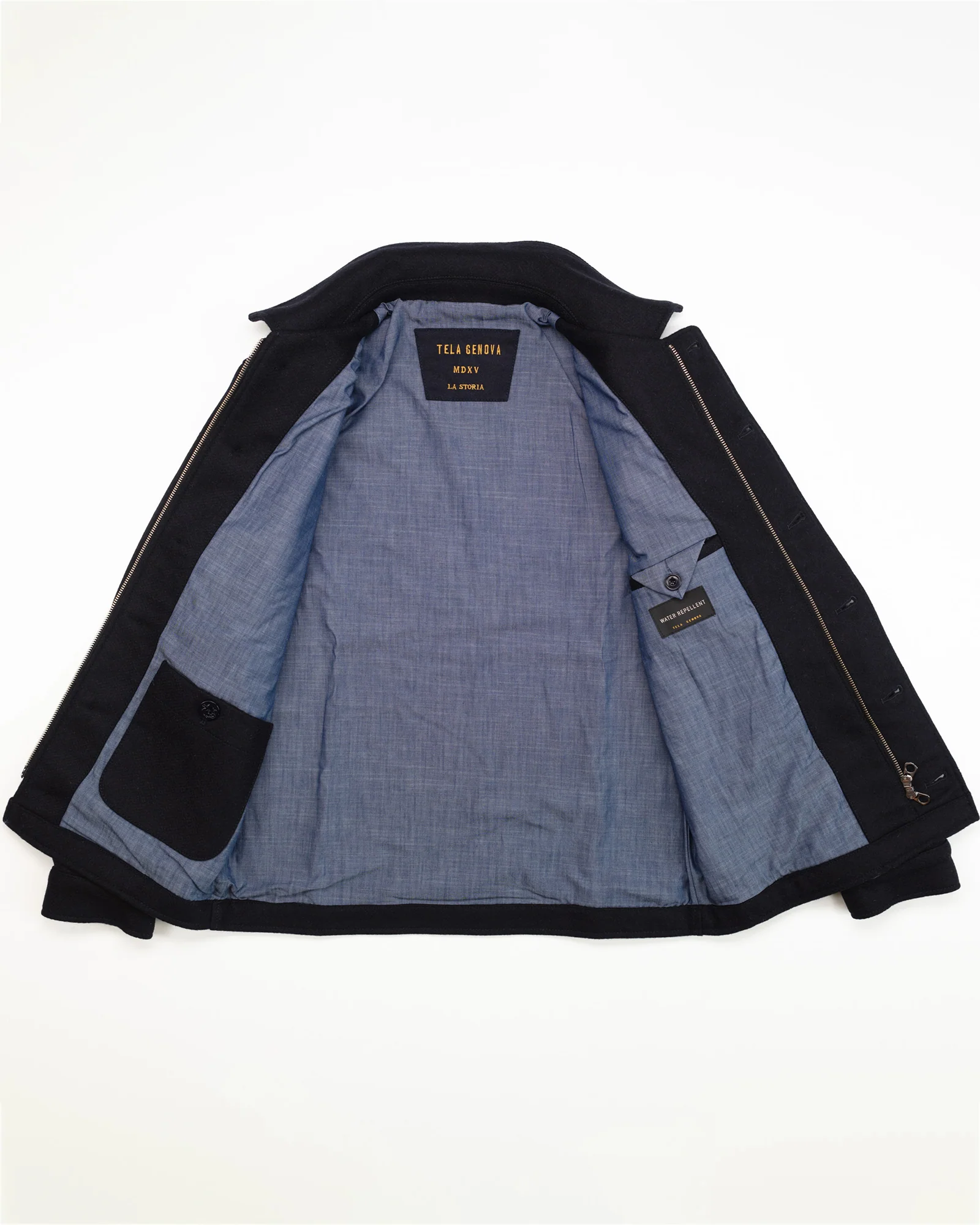 The Michele Jacket in Navy Wool - Image 6