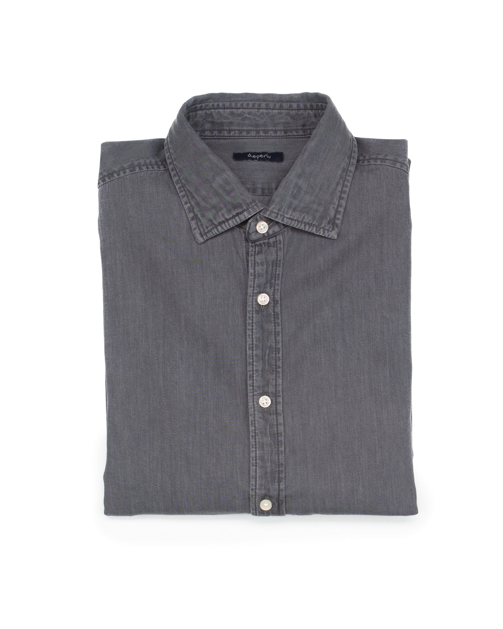 The Neil Shirt in Rinsed Grey Denim